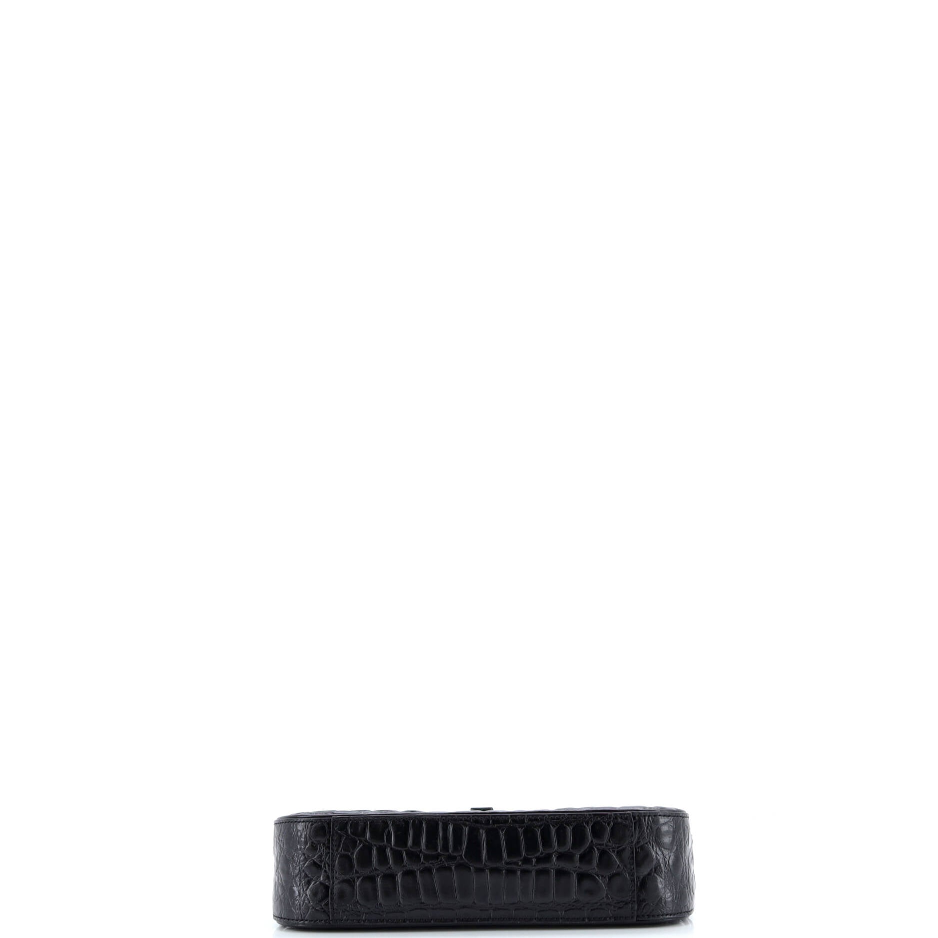 Saint Laurent Le 5 a 7 Hobo Crocodile Embossed Leather Small