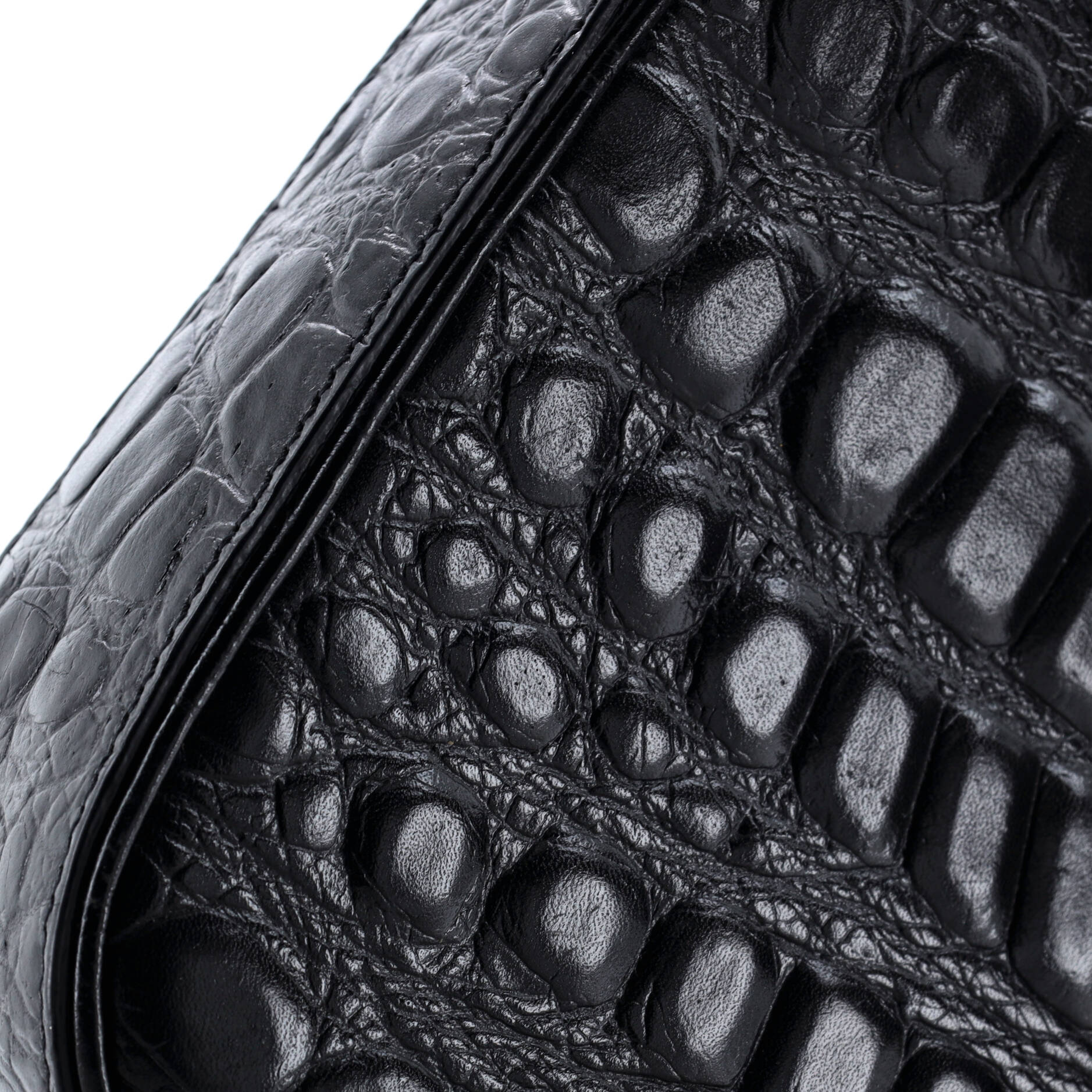 Saint Laurent Le 5 a 7 Hobo Crocodile Embossed Leather Small