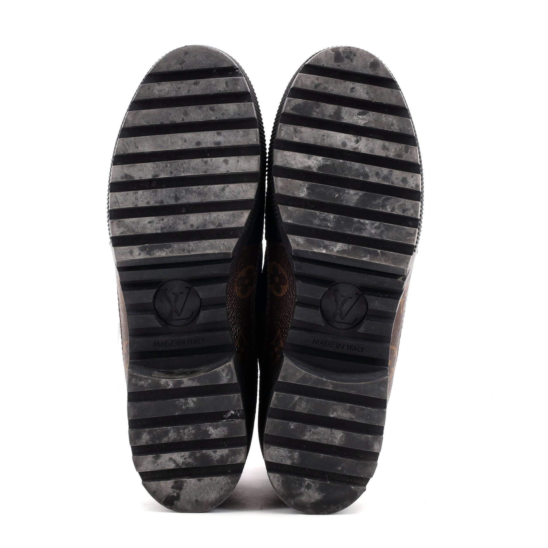 Louis Vuitton Women's Laureate Platform Desert Boots Suede with Monogram Canvas