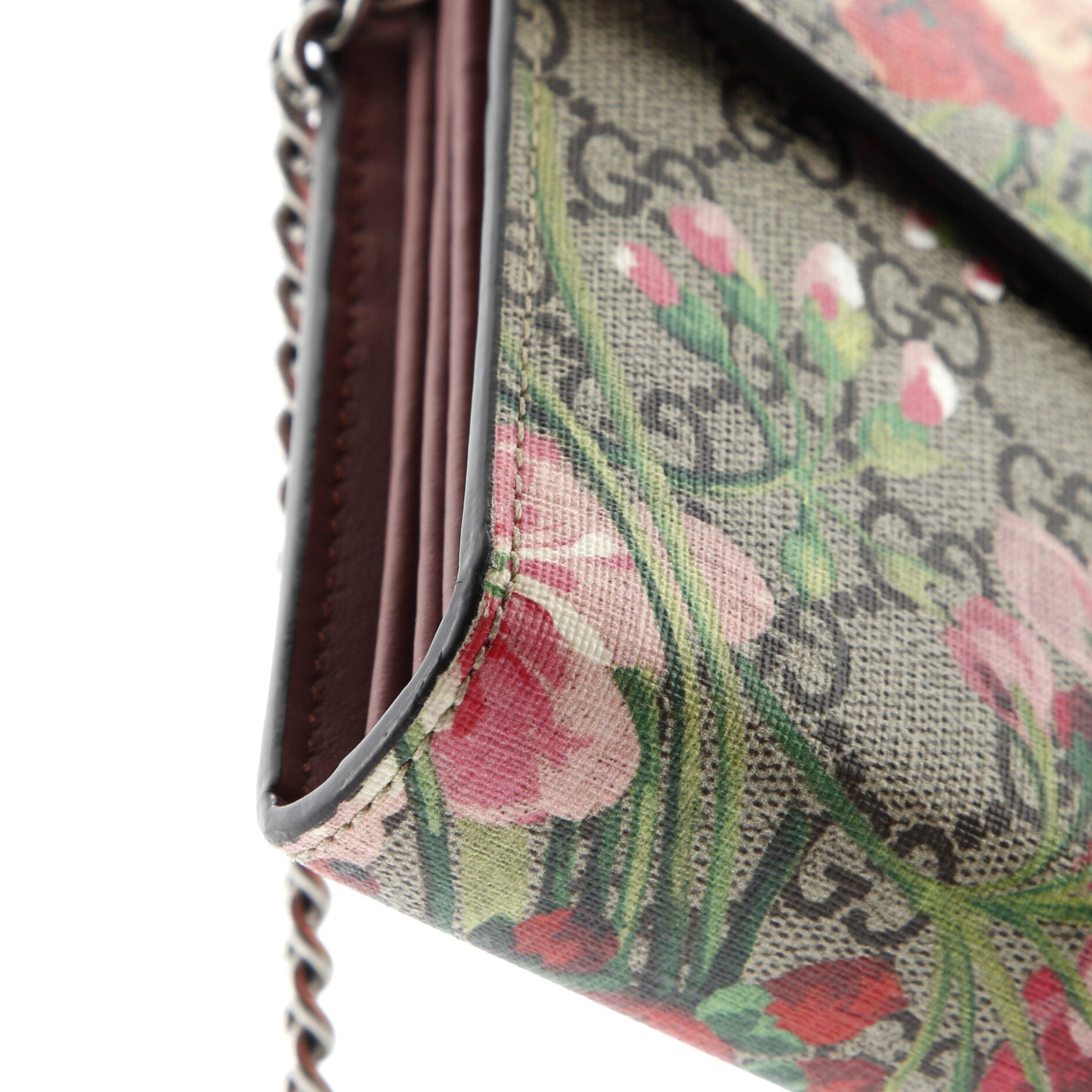 Gucci Dionysus Chain Wallet Blooms Print GG Coated Canvas Small