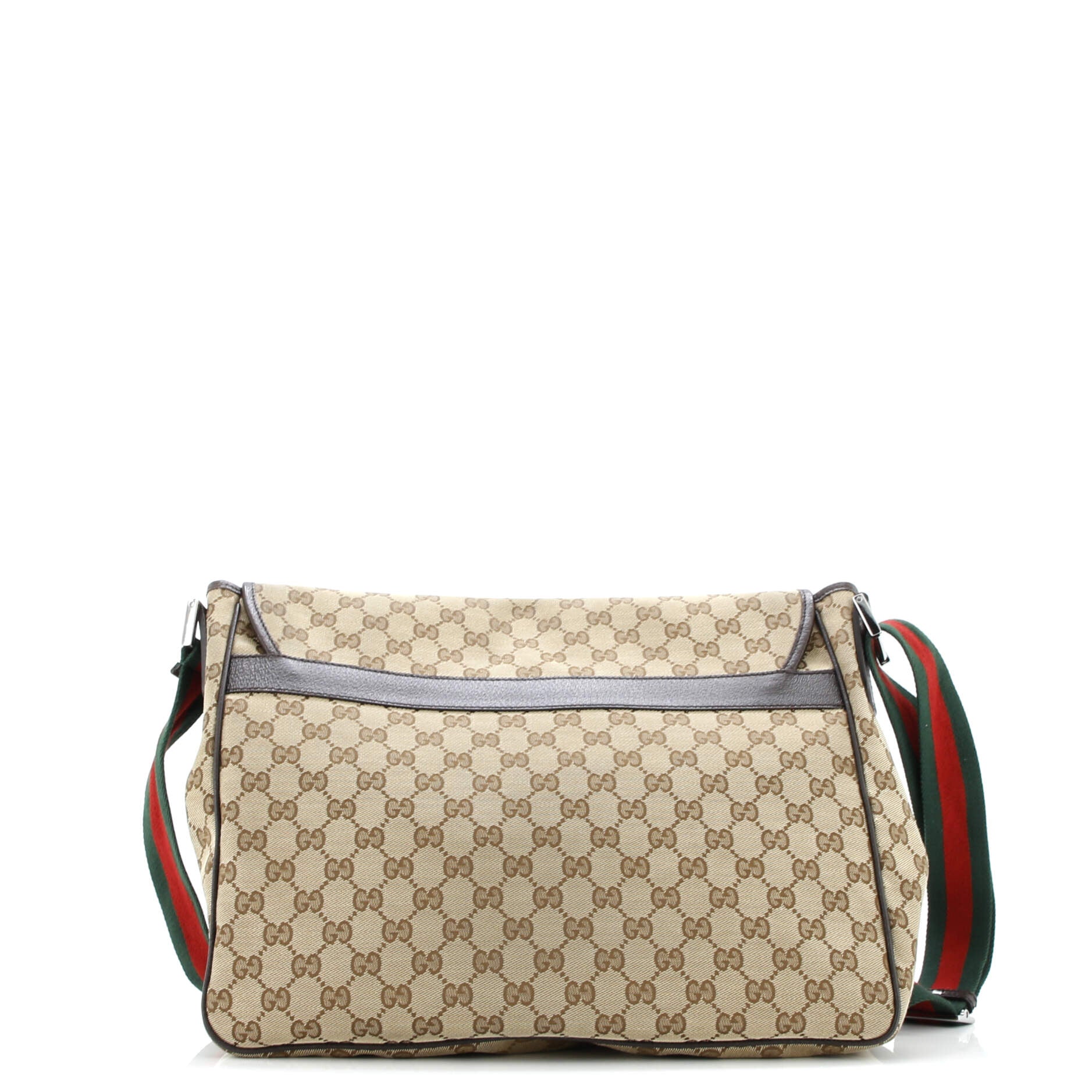 Gucci Web Strap Flap Messenger GG Canvas Medium