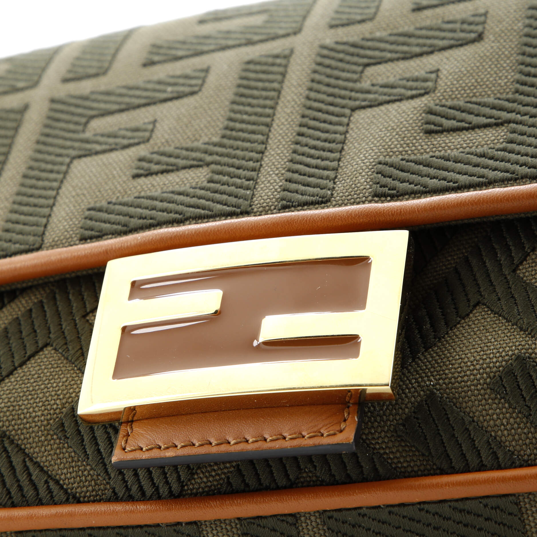 Fendi Baguette NM Bag Zucca Embroidered Canvas Medium