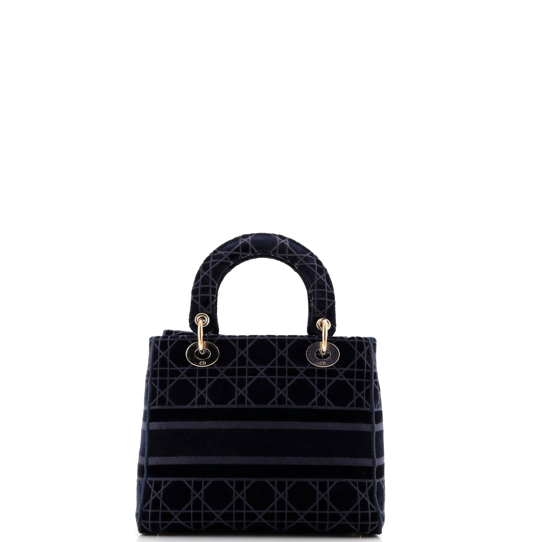 Christian Dior Lady D-Lite Bag Cannage Embroidered Velvet Medium