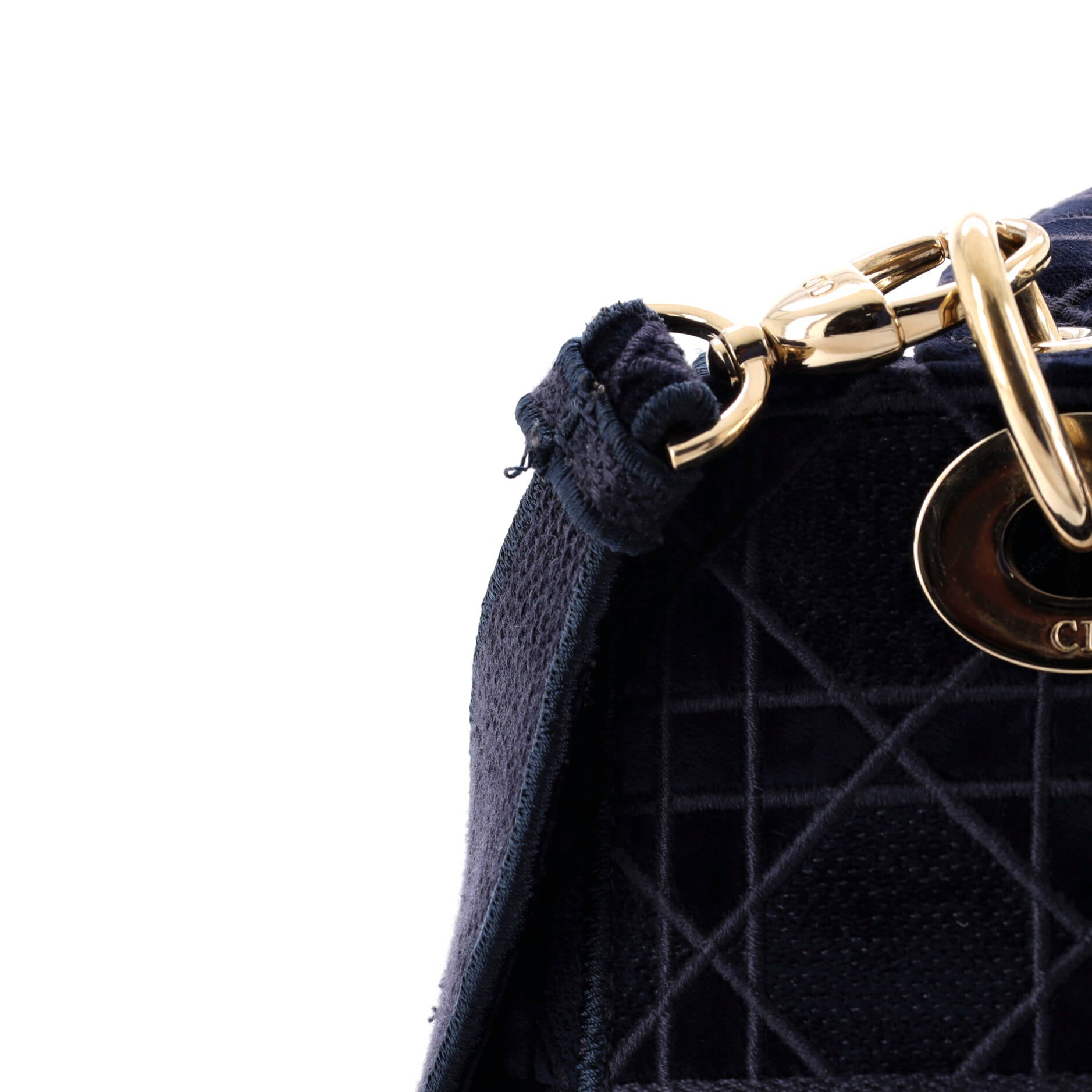 Christian Dior Lady D-Lite Bag Cannage Embroidered Velvet Medium