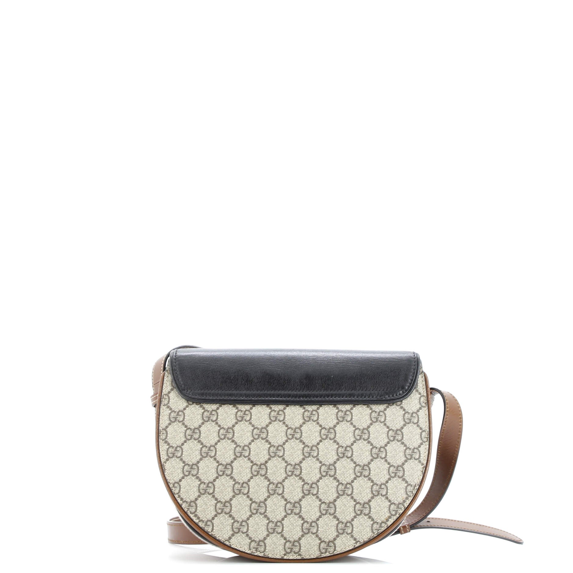 Gucci Padlock Saddle Shoulder Bag GG Coated Canvas and Leather Small