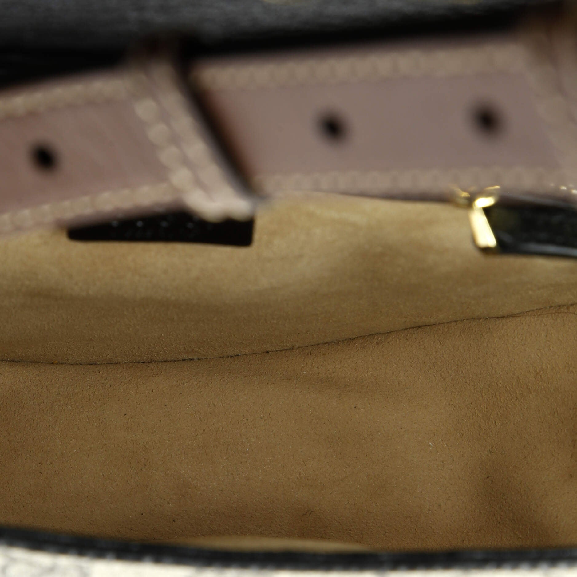 Gucci Padlock Saddle Shoulder Bag GG Coated Canvas and Leather Small