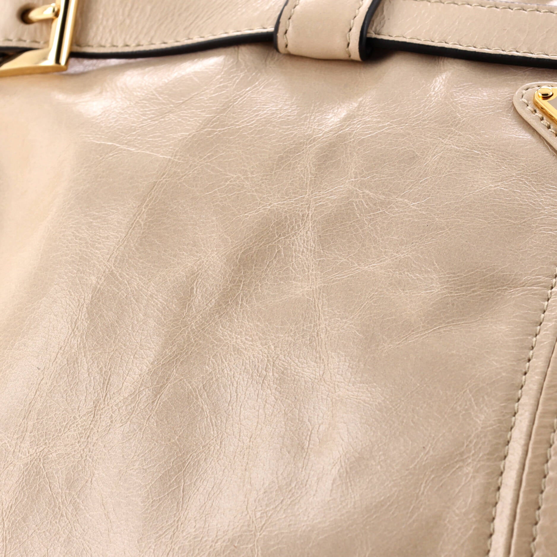 Prada Belted Convertible Shoulder Bag Vitello Shine Large