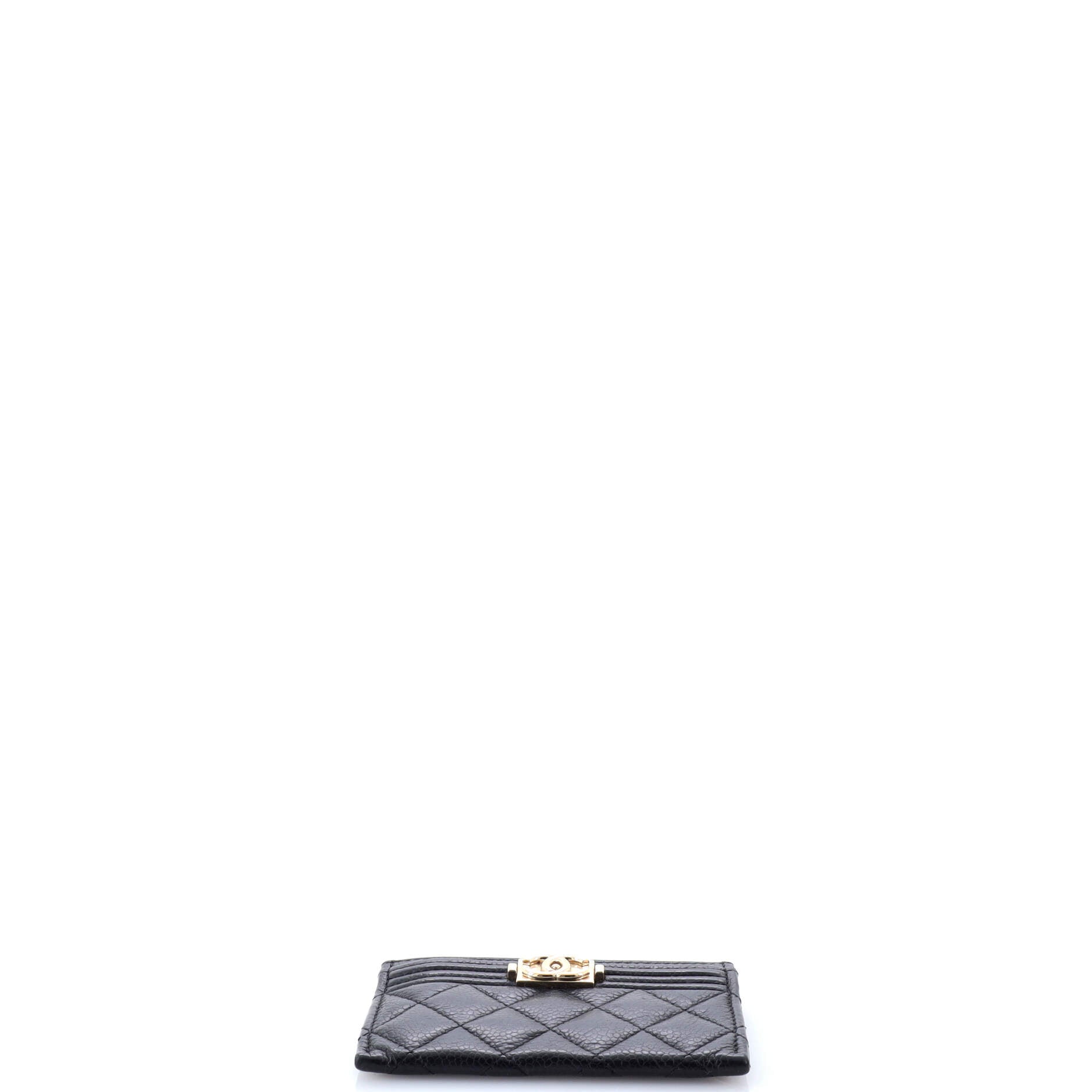 Chanel Boy Card Holder Quilted Caviar