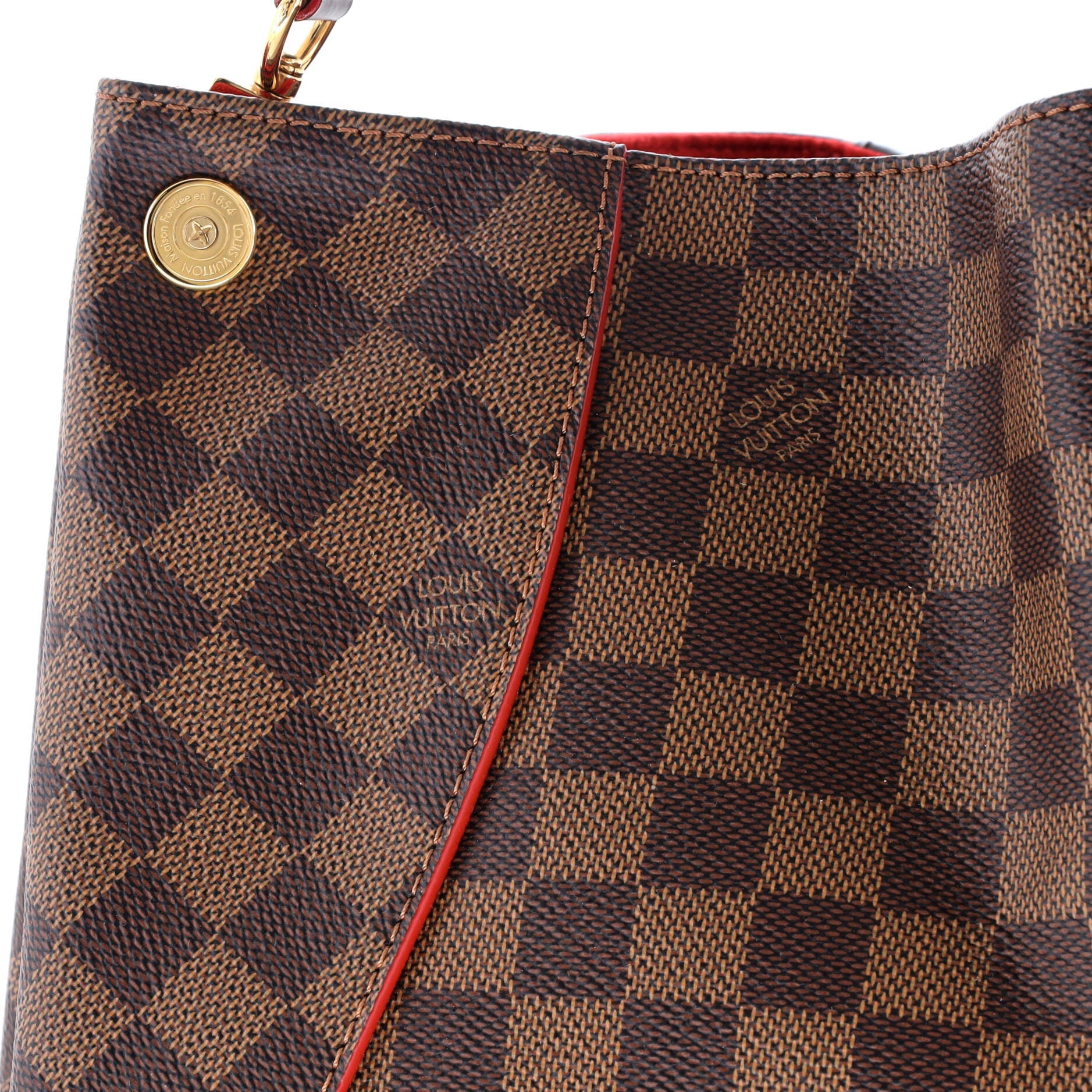 Louis Vuitton Caissa Hobo Damier with Leather