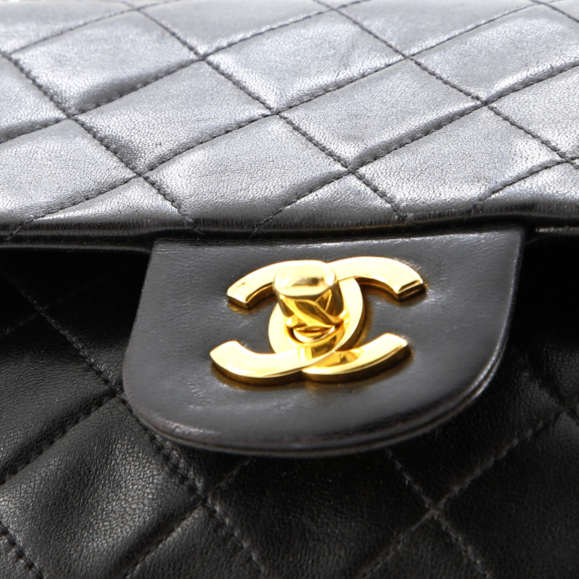 Chanel Vintage Classic Double Flap Bag Quilted Lambskin Small