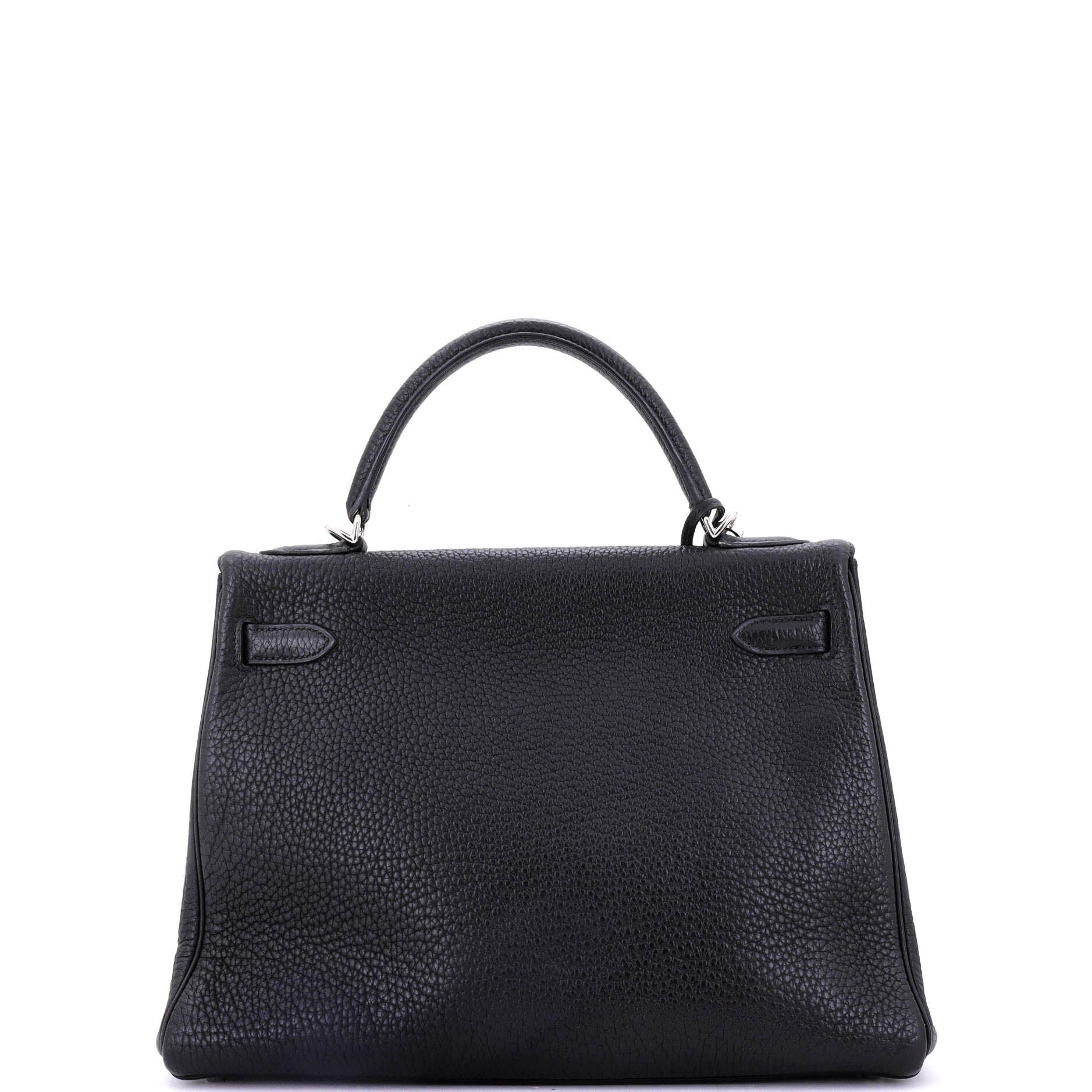 Hermes Kelly Handbag Black Togo with Palladium Hardware 32