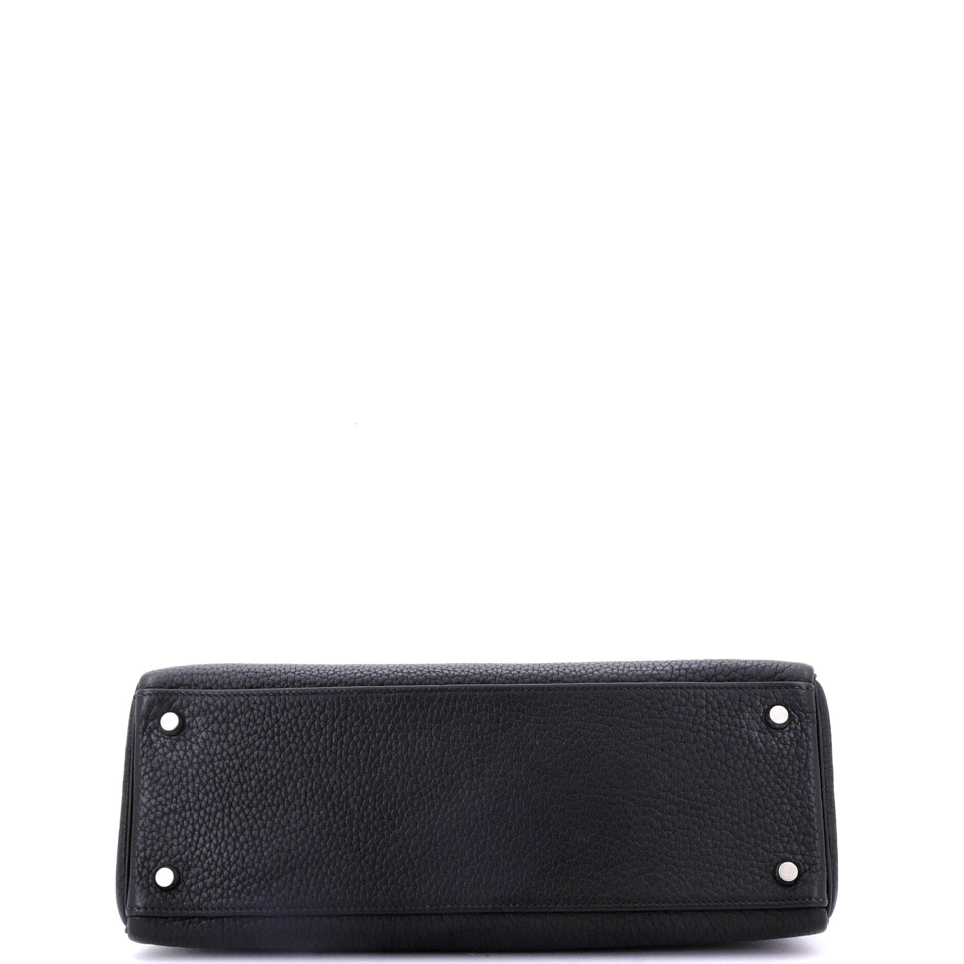Hermes Kelly Handbag Black Togo with Palladium Hardware 32
