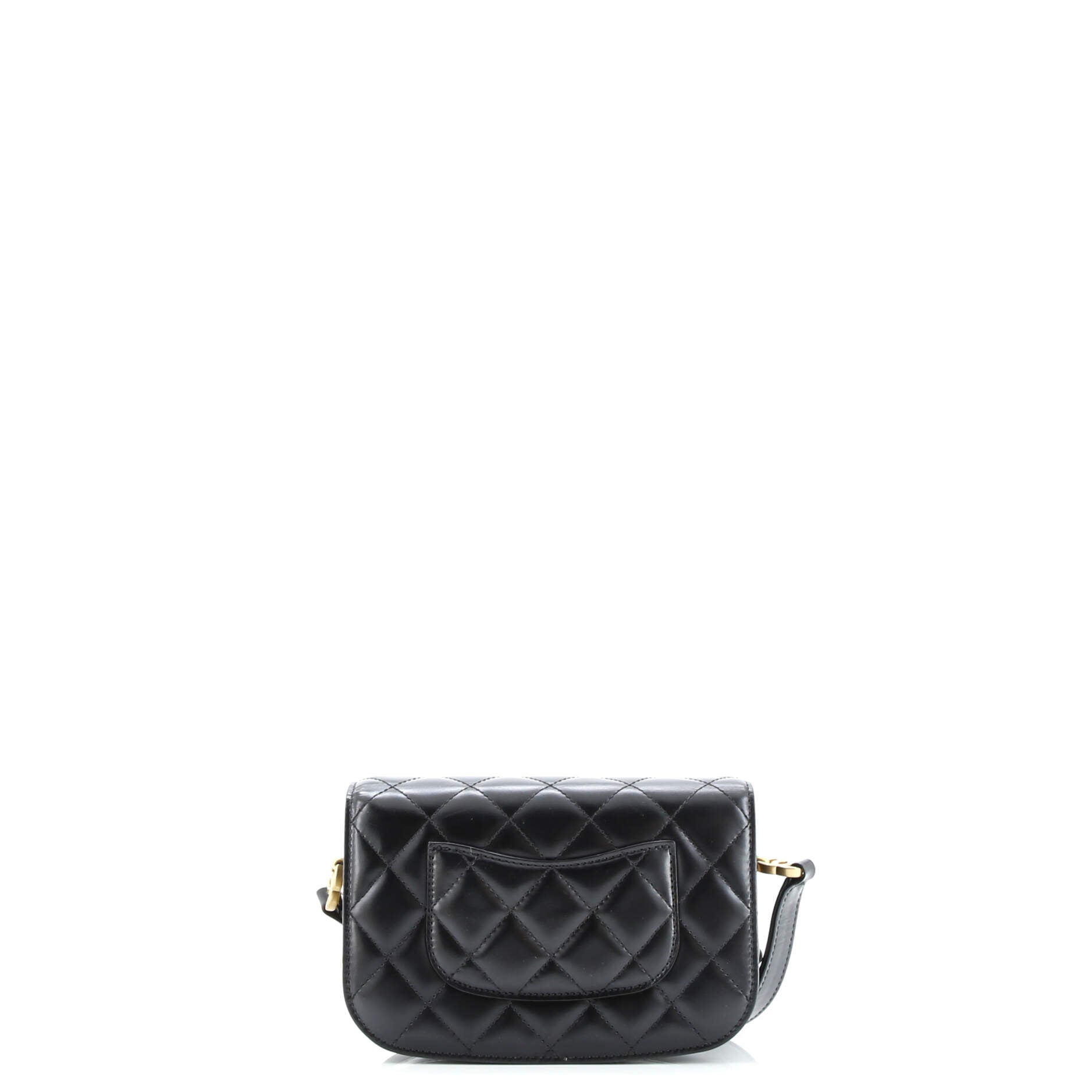 Chanel My Sweet CC Full Flap Messenger Bag Quilted Shiny Calfskin with Suede Mini