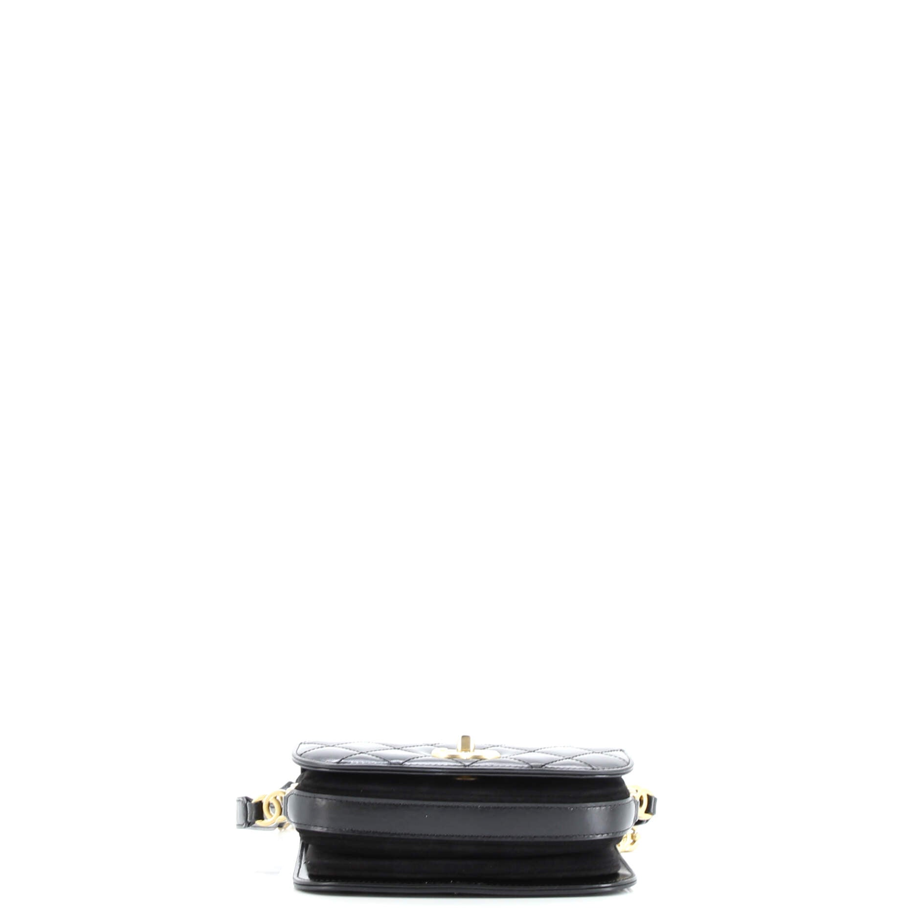 Chanel My Sweet CC Full Flap Messenger Bag Quilted Shiny Calfskin with Suede Mini