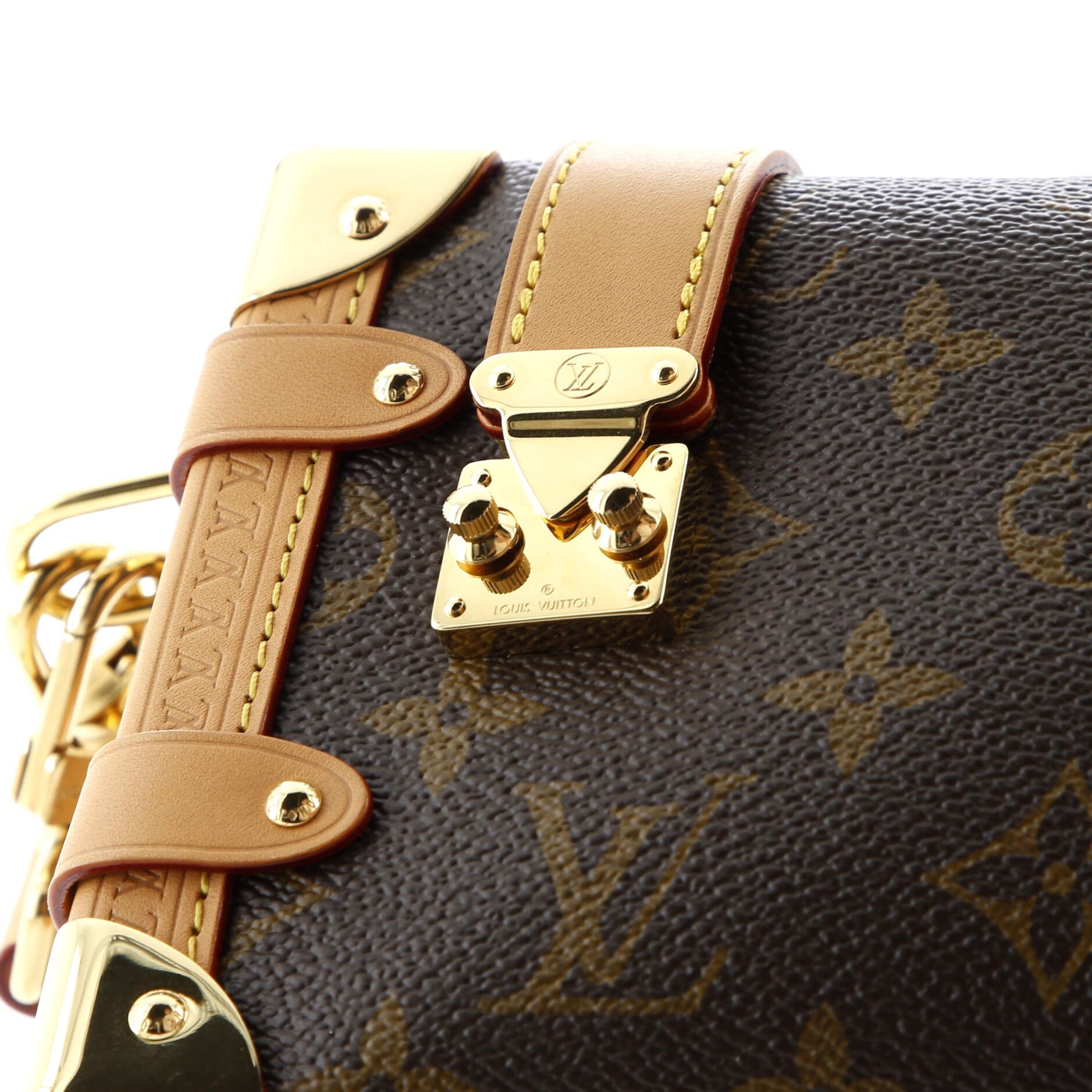 Louis Vuitton Side Trunk Handbag Monogram Canvas PM