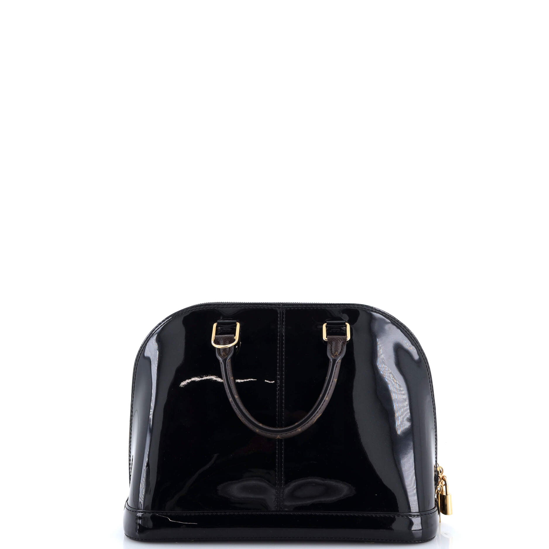 Louis Vuitton Alma Handbag Vernis with Monogram Canvas PM