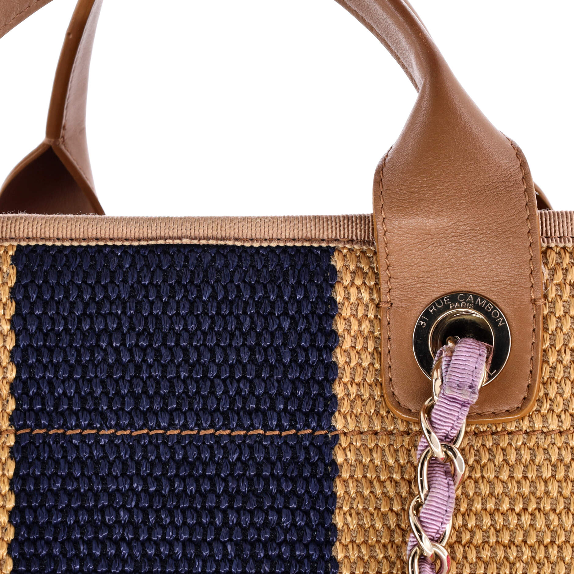 Chanel Deauville Tote Striped Viscose Canvas Medium