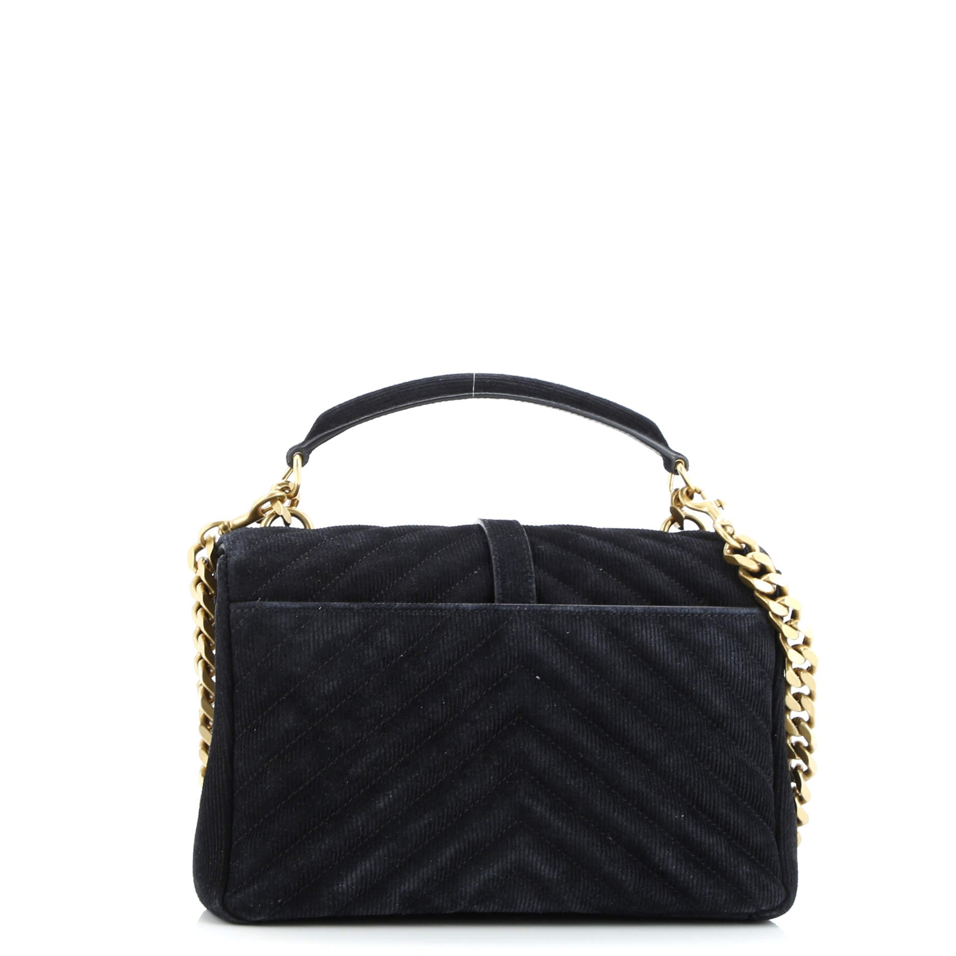 Saint Laurent Classic Monogram College Bag Chevron Corduroy Medium