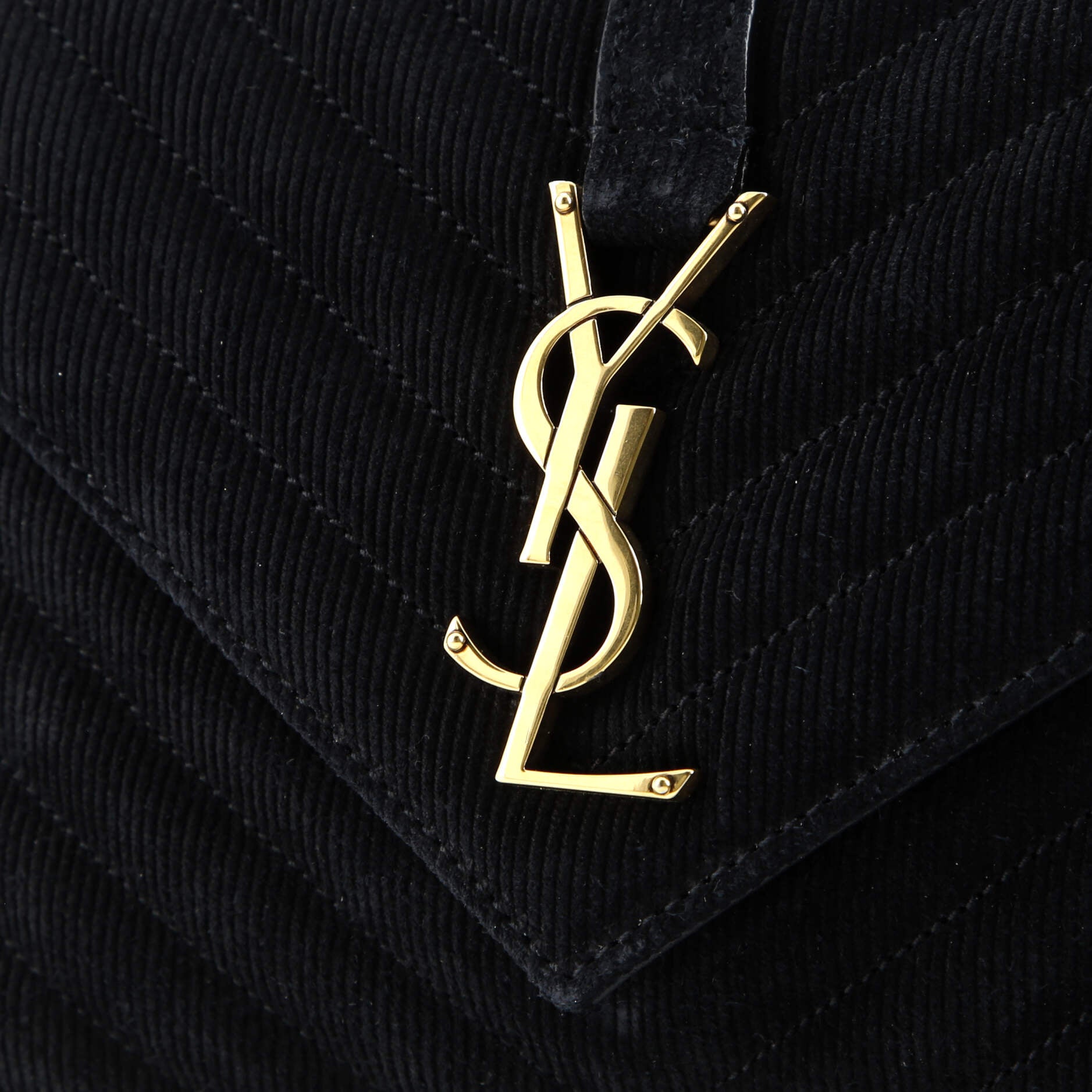 Saint Laurent Classic Monogram College Bag Chevron Corduroy Medium