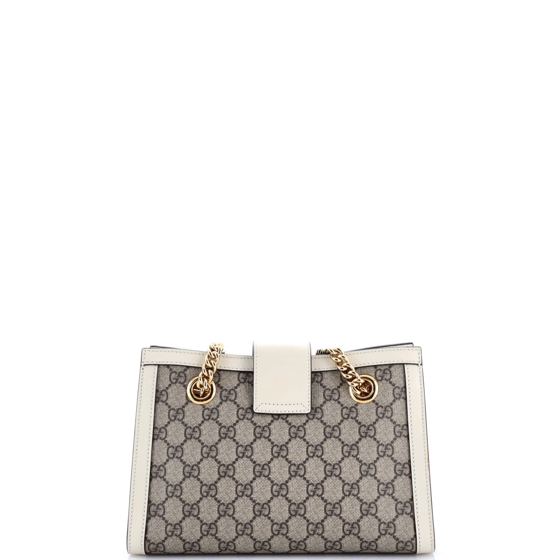 Gucci Padlock Chain Tote GG Coated Canvas with Leather Small