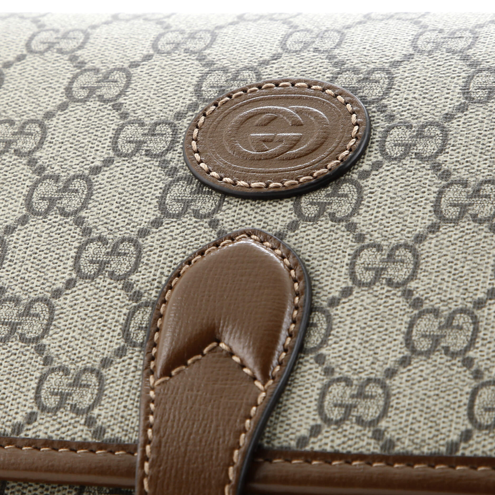 Gucci Interlocking G Patch Messenger Bag GG Coated Canvas Mini
