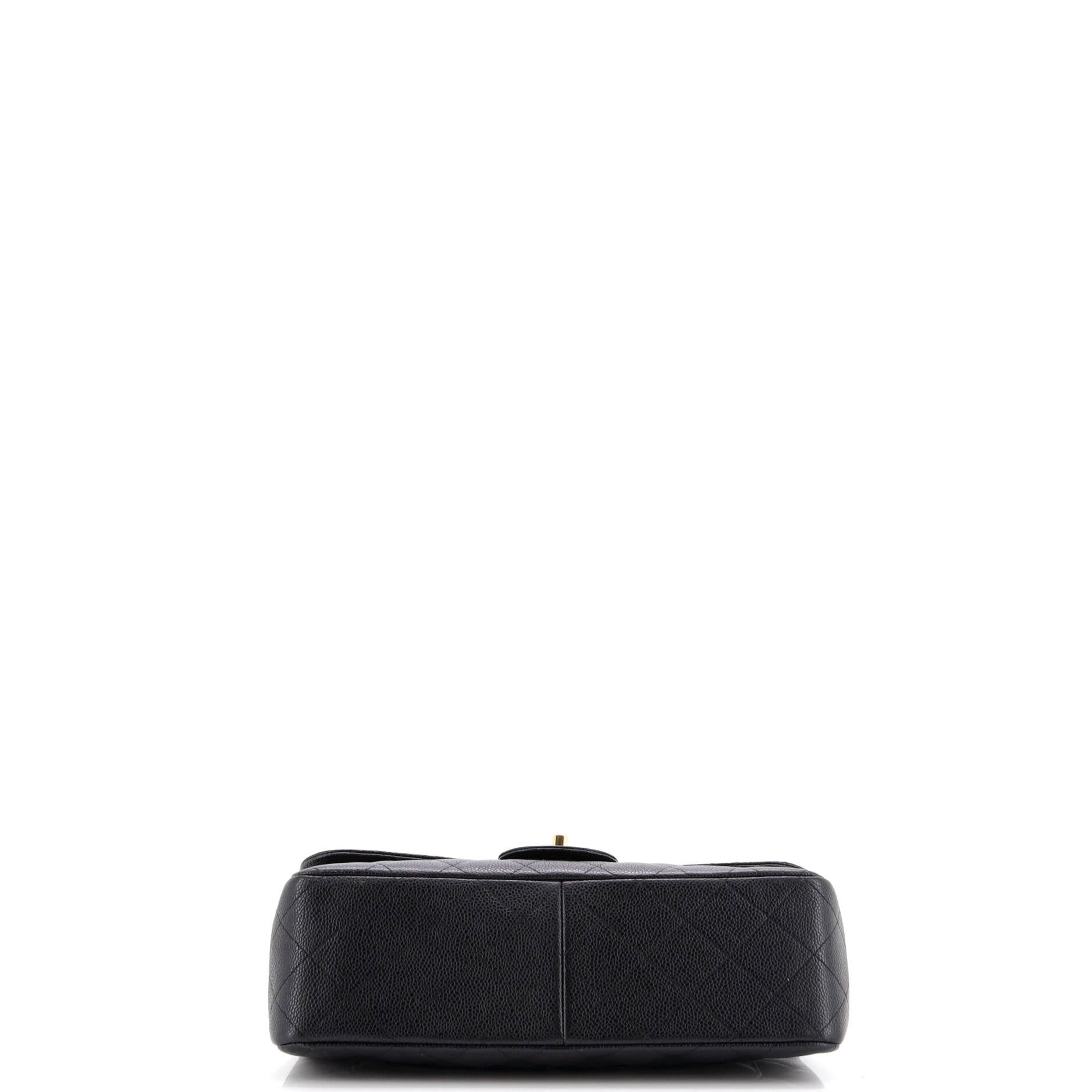 Chanel Classic Double Flap Bag Quilted Caviar Jumbo