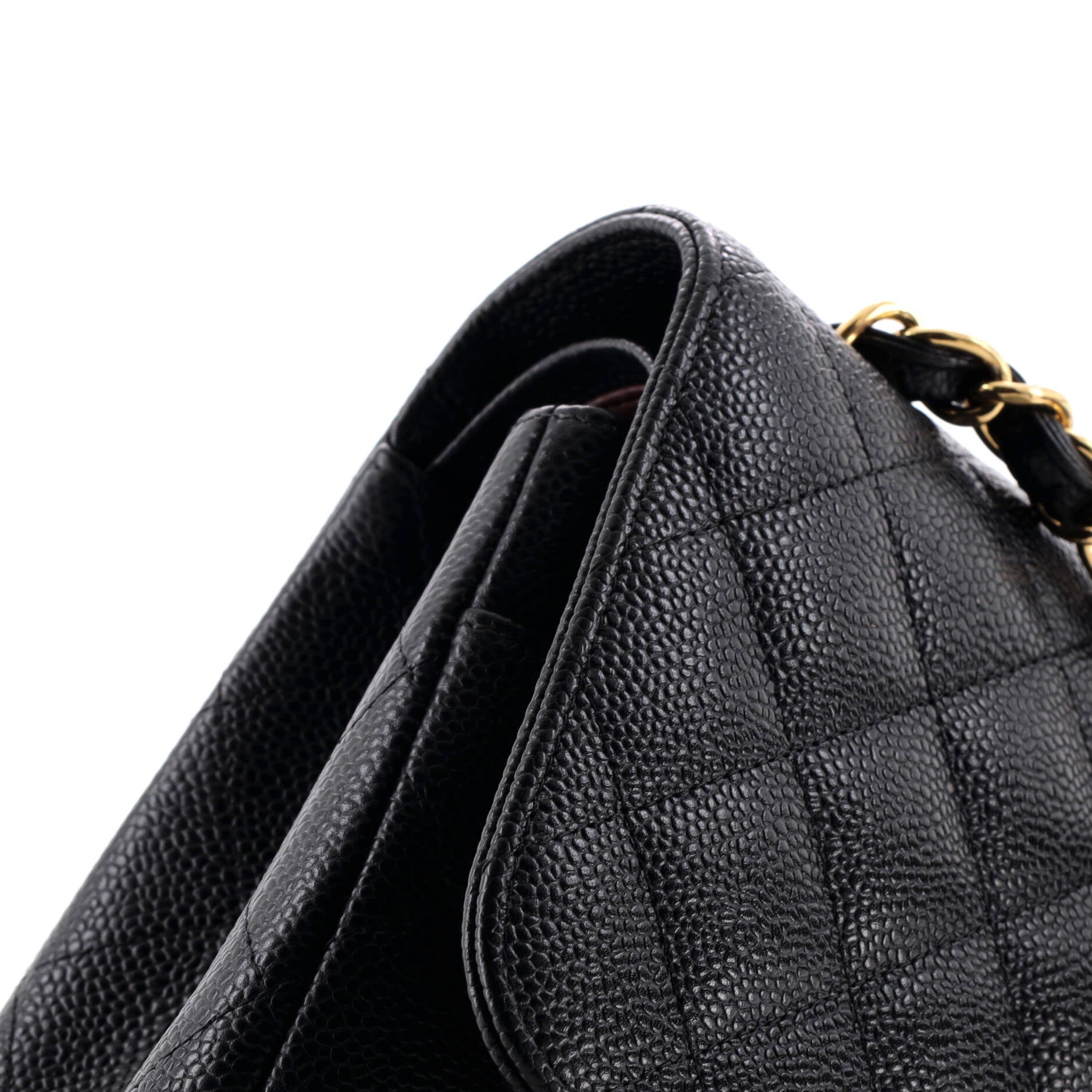 Chanel Classic Double Flap Bag Quilted Caviar Jumbo