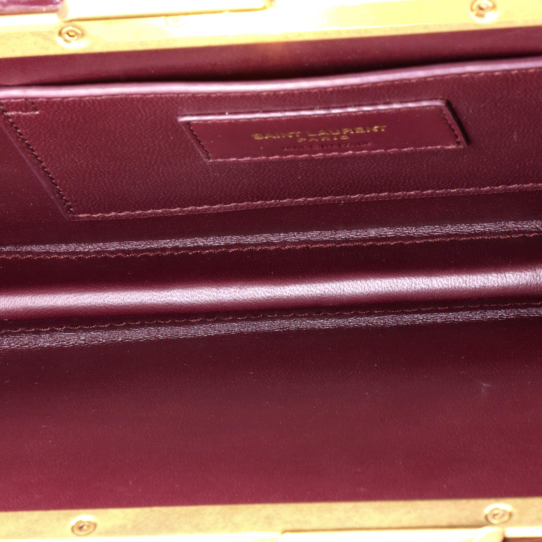 Saint Laurent Midnight Chain Clutch Crocodile Embossed Leather Small