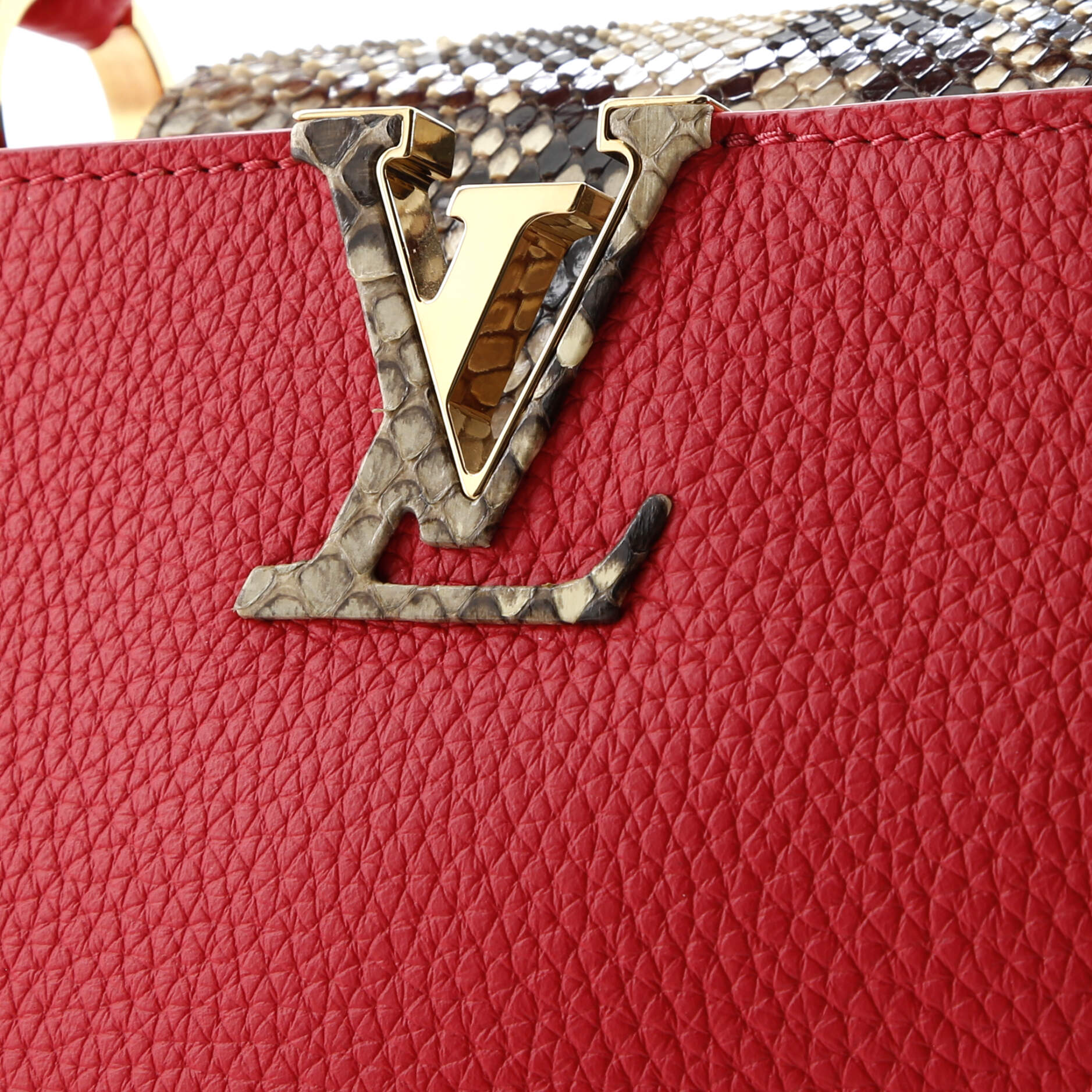 Louis Vuitton Capucines Bag Leather with Snakeskin BB