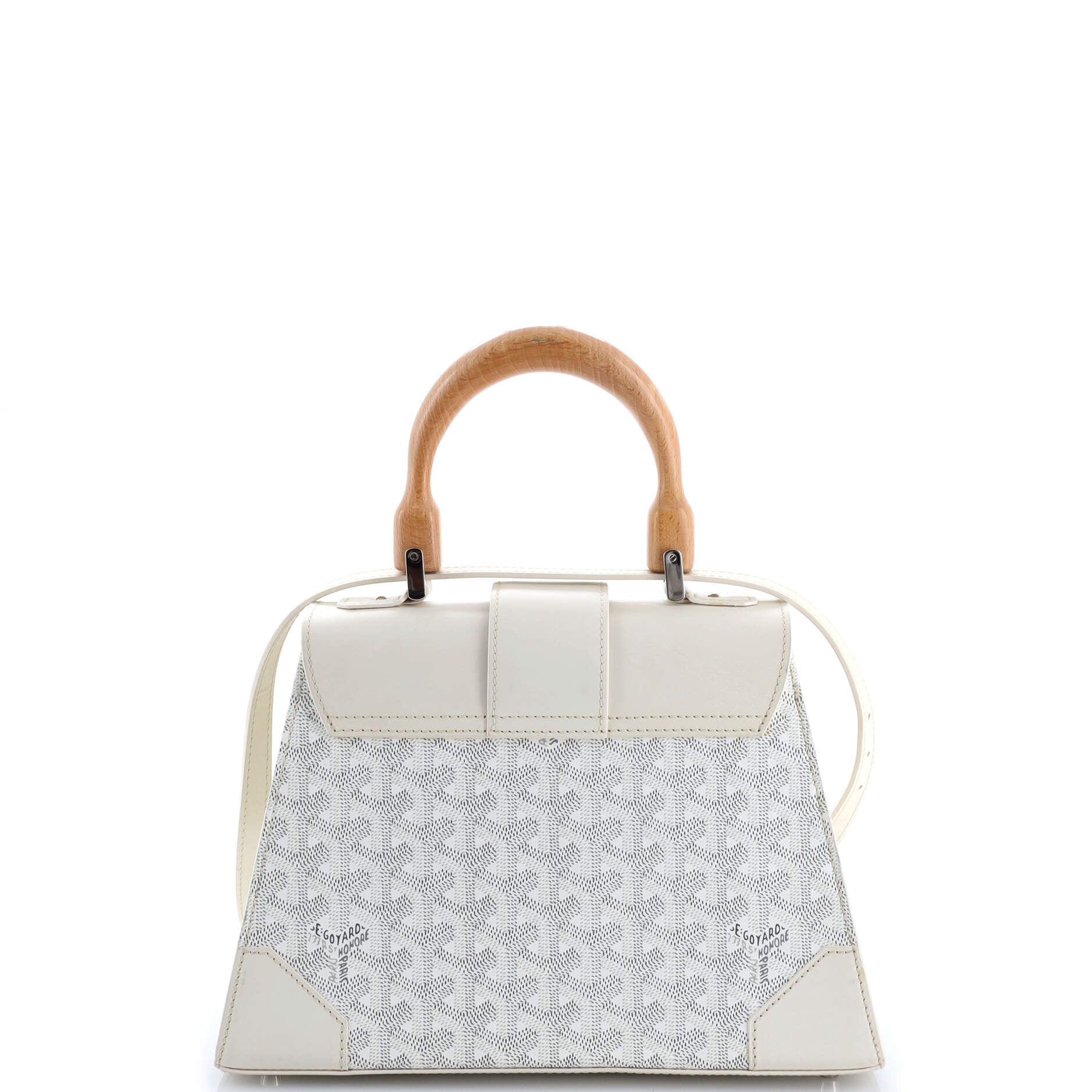 Goyard Saigon Top Handle Bag Coated Canvas with Leather PM