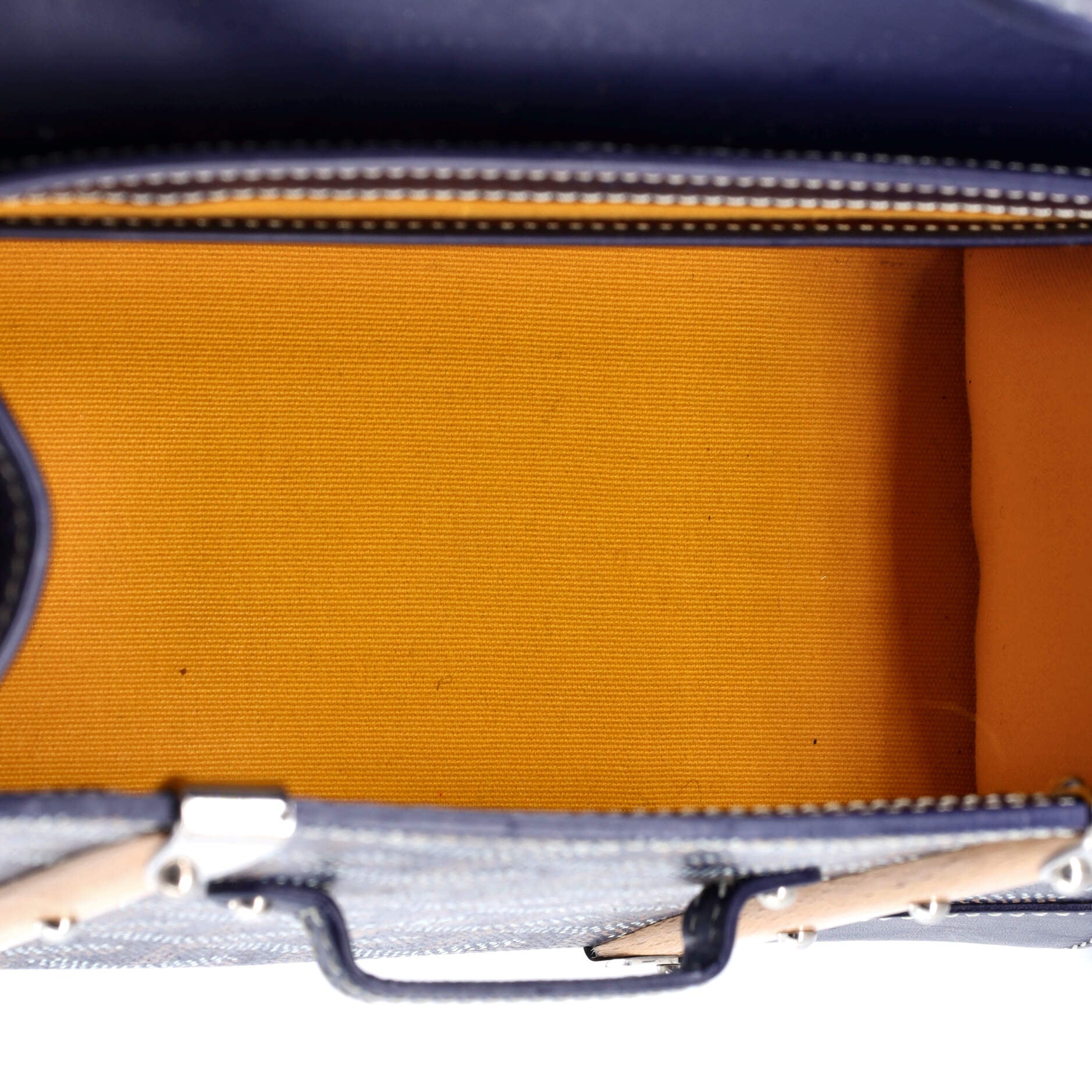 Goyard Structured Saigon Top Handle Bag Coated Canvas with Leather Mini