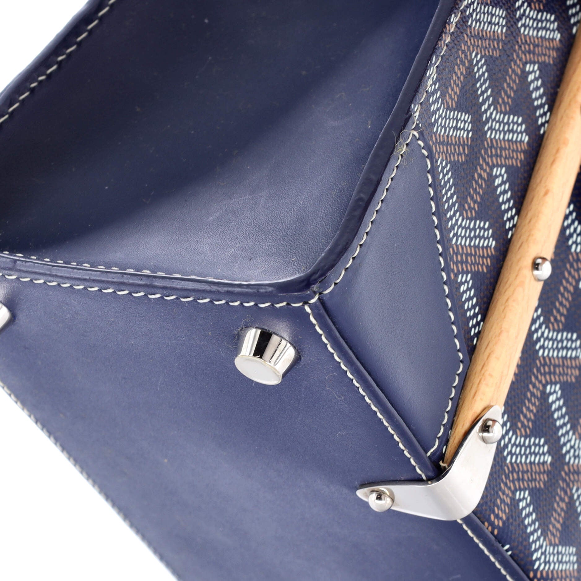 Goyard Structured Saigon Top Handle Bag Coated Canvas with Leather Mini