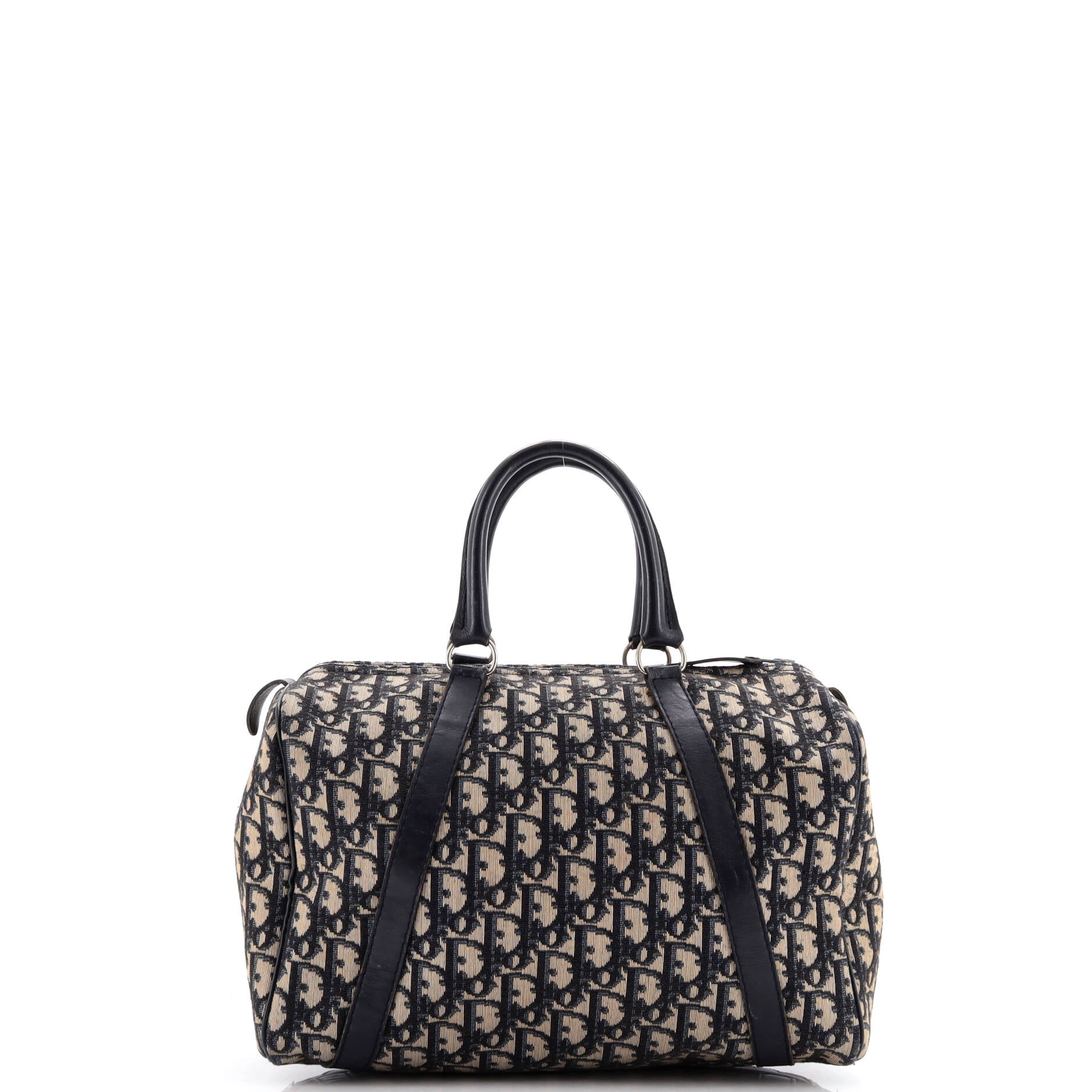 Christian Dior Vintage Trotter Boston Bag Diorissimo Canvas Medium