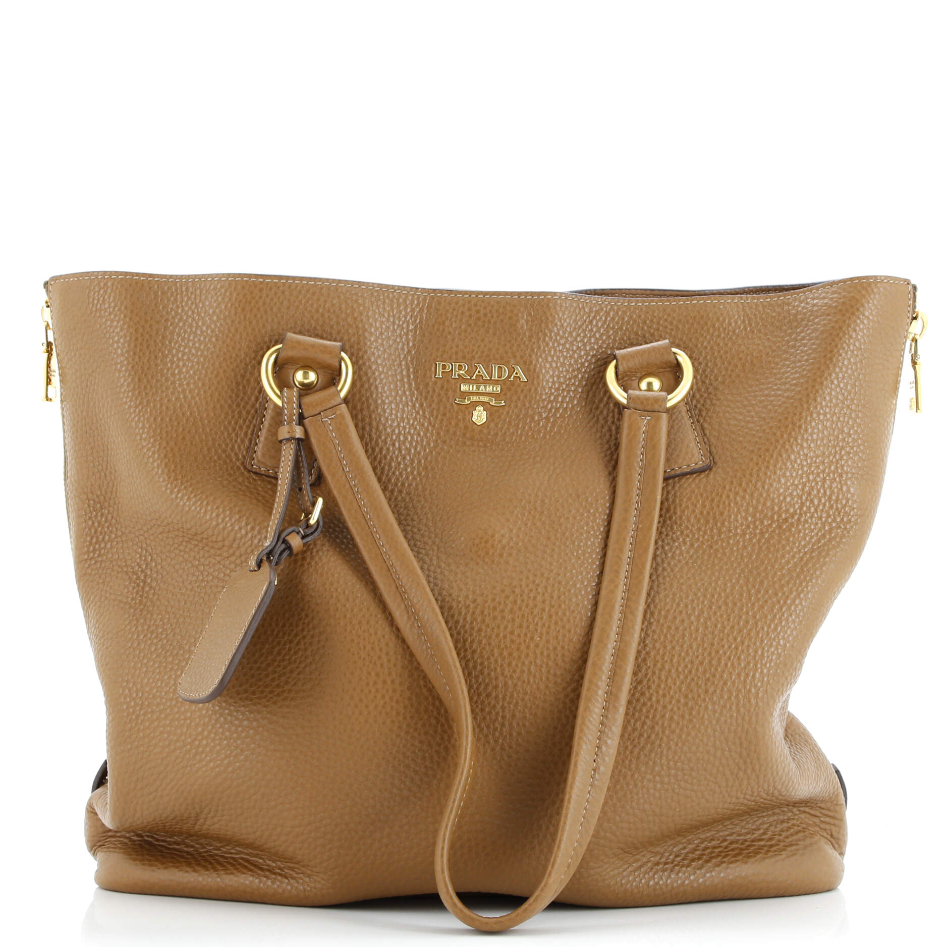 Prada Side Zip Shopper Tote Vitello Daino Large