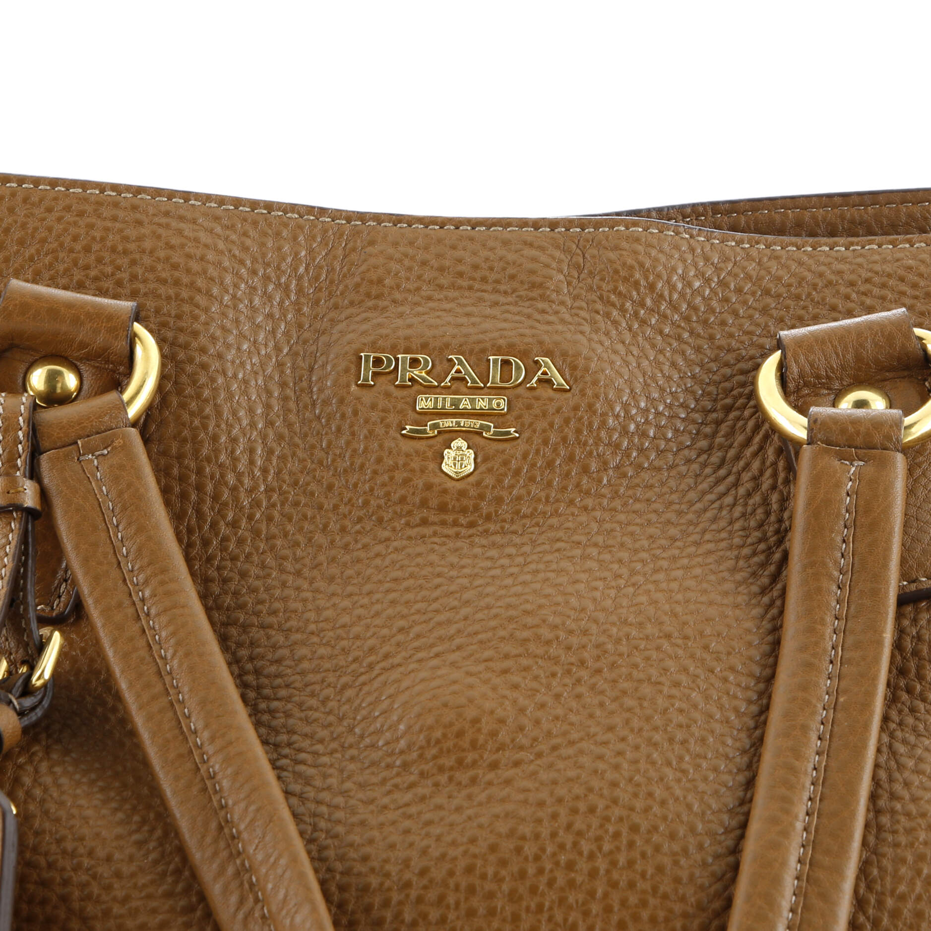 Prada Side Zip Shopper Tote Vitello Daino Large