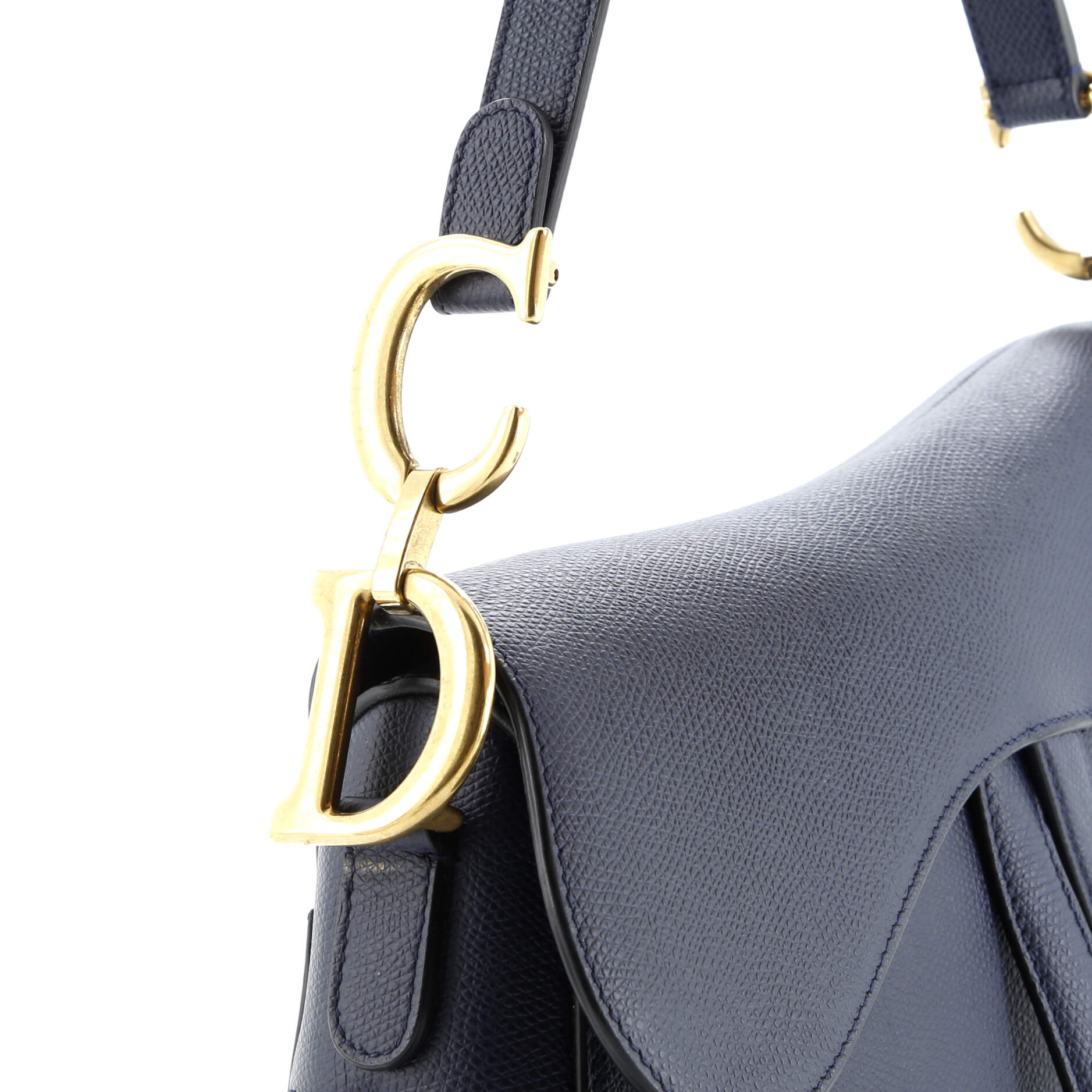 Christian Dior Saddle Handbag Leather Medium