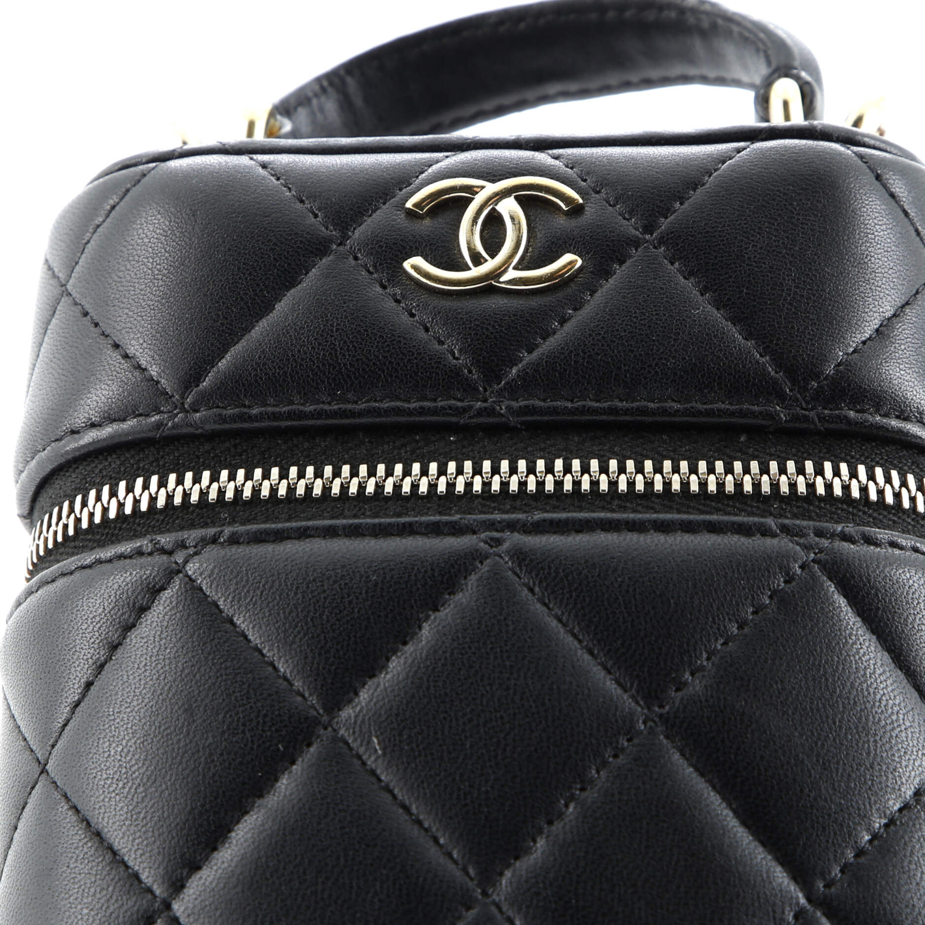 Chanel Classic Vanity Top Handle Phone Holder with Chain Quilted Lambskin