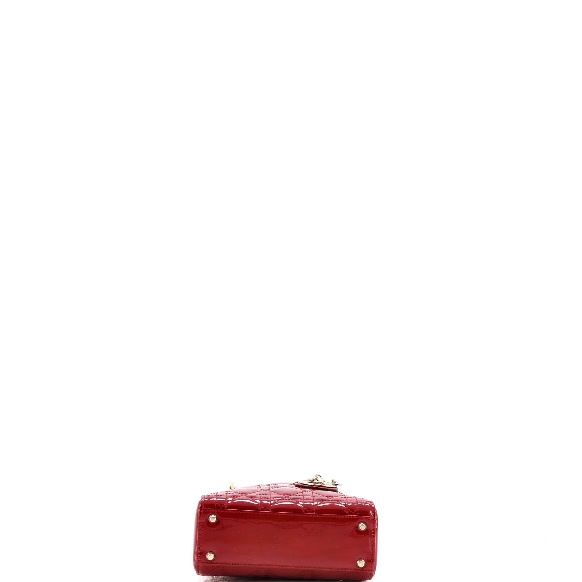 Christian Dior Lady Dior Chain Bag Cannage Quilt Patent Mini