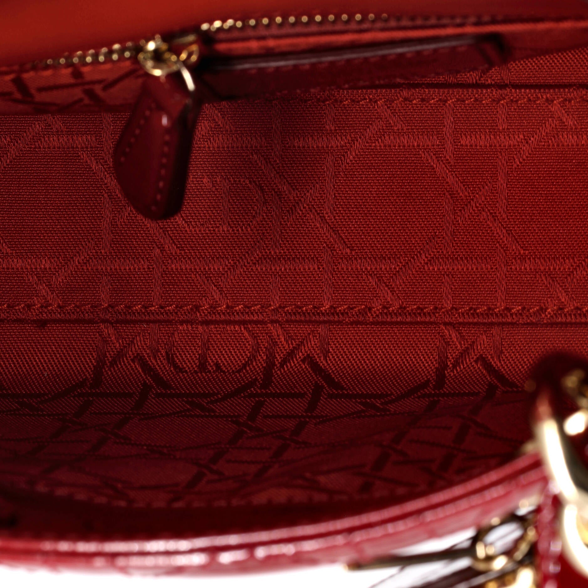Christian Dior Lady Dior Chain Bag Cannage Quilt Patent Mini