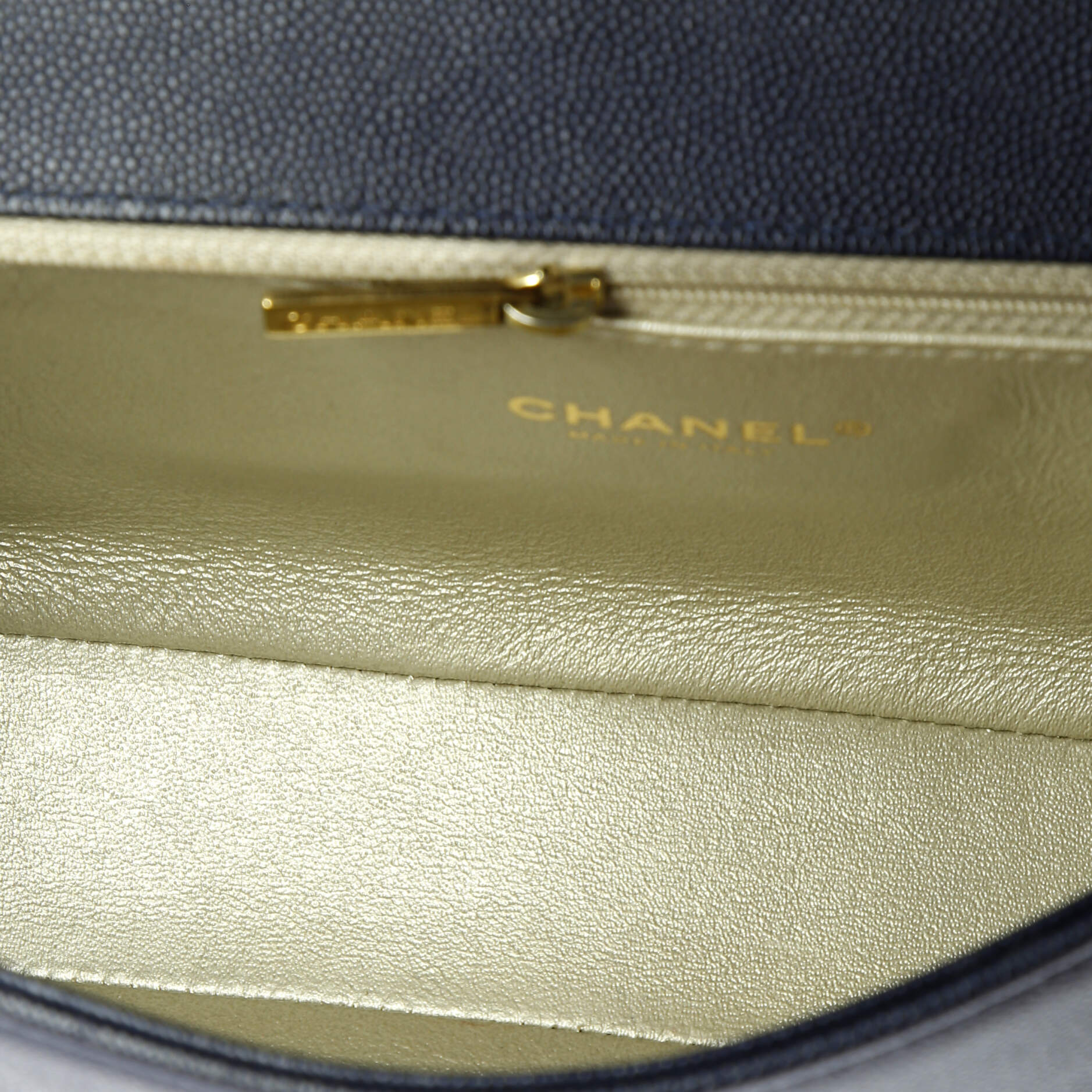 Chanel Captain Gold Flap Bag Embroidered Caviar Medium