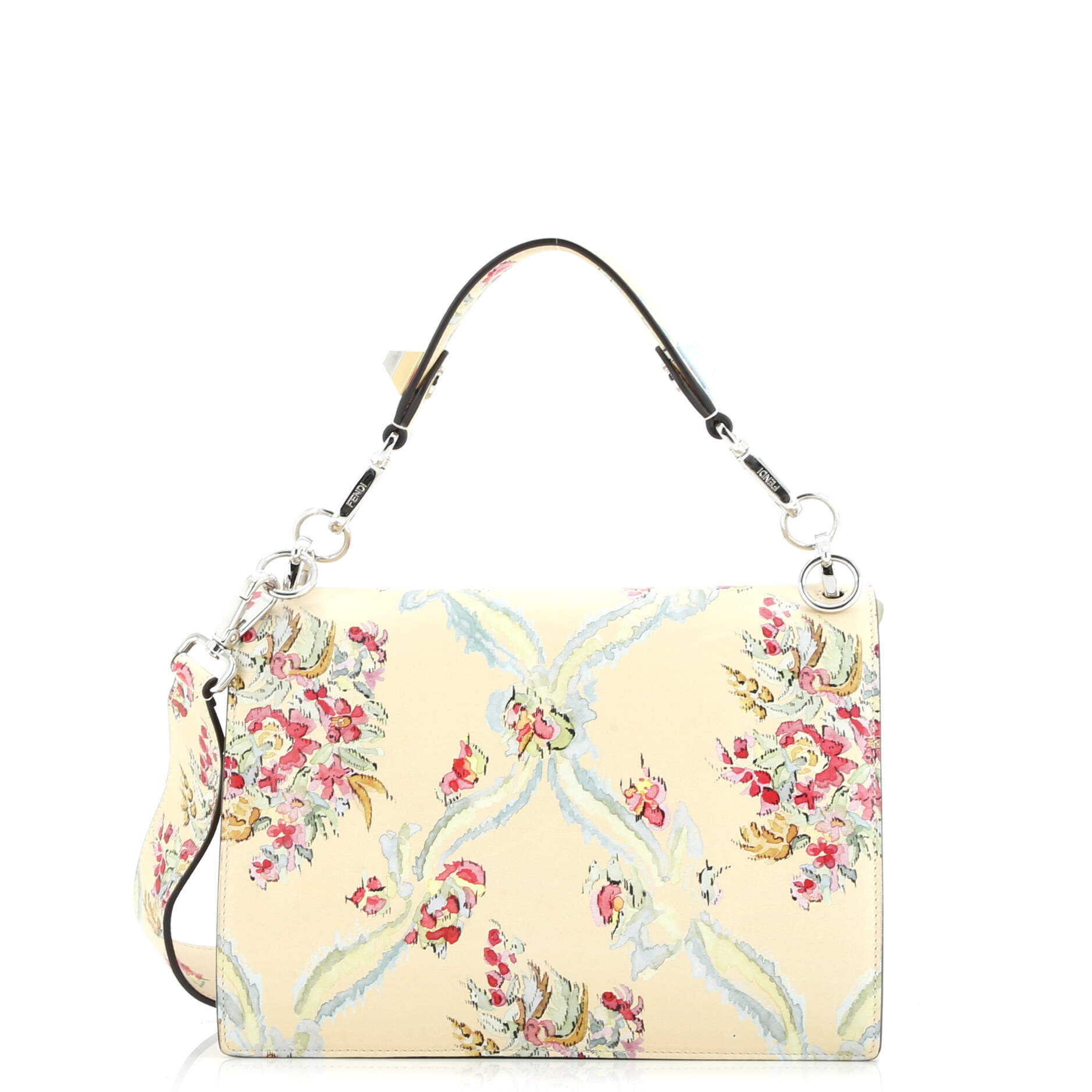 Fendi Kan I Bag Embellished Printed Leather Medium