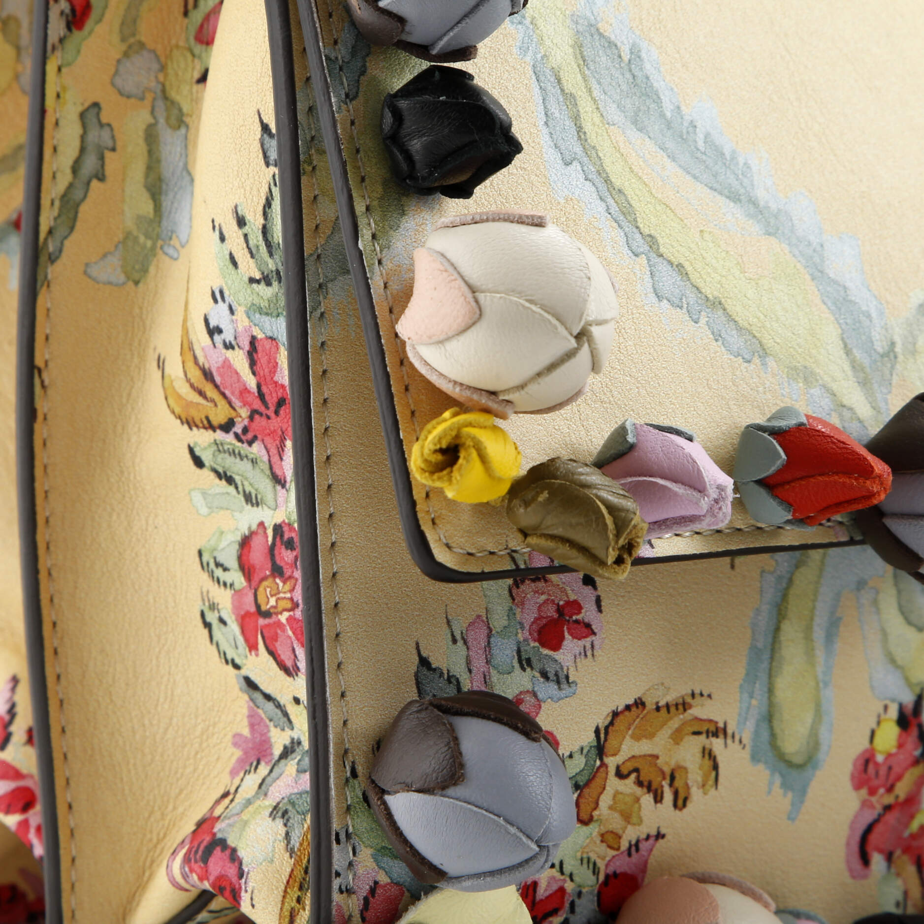 Fendi Kan I Bag Embellished Printed Leather Medium