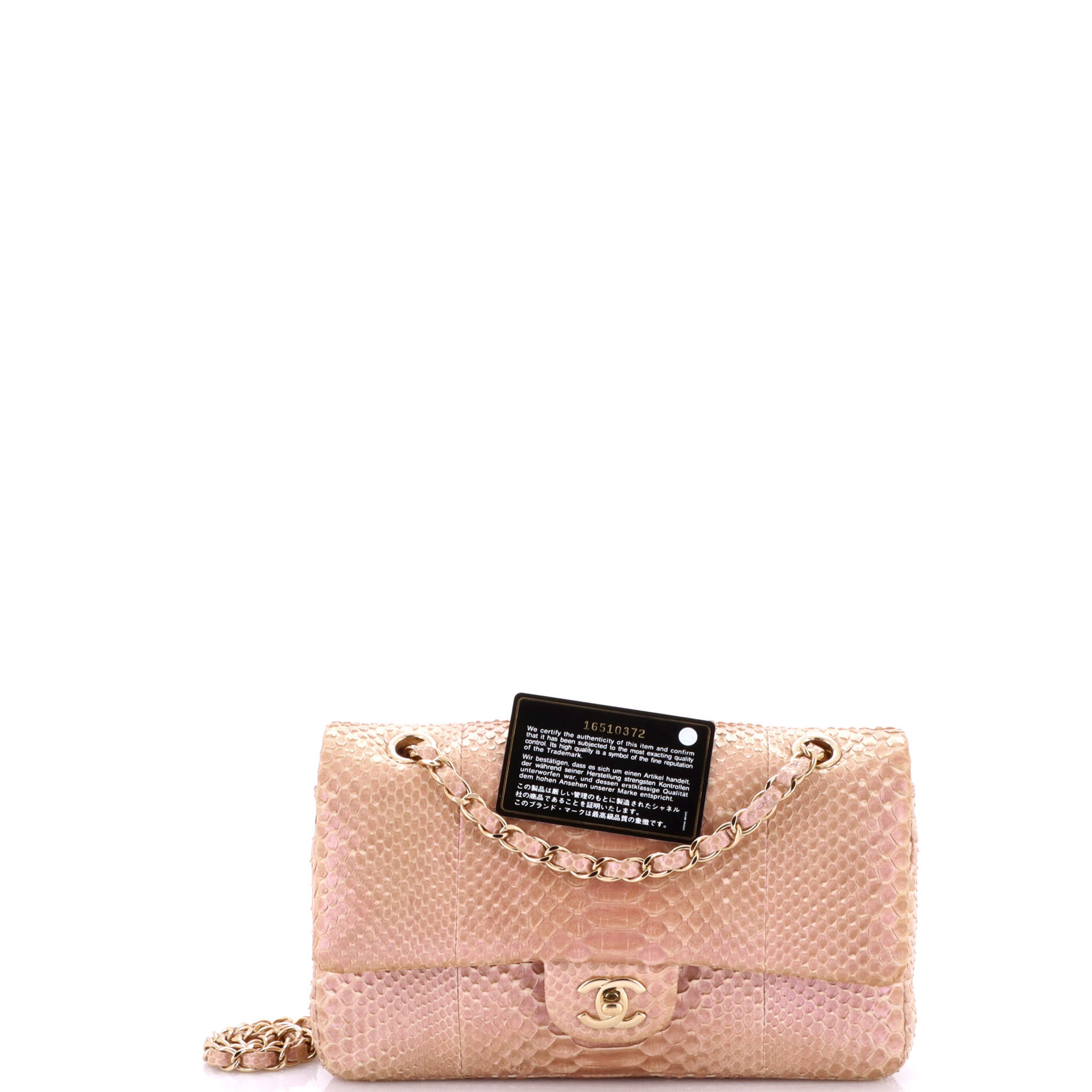Chanel Classic Double Flap Bag Python Medium