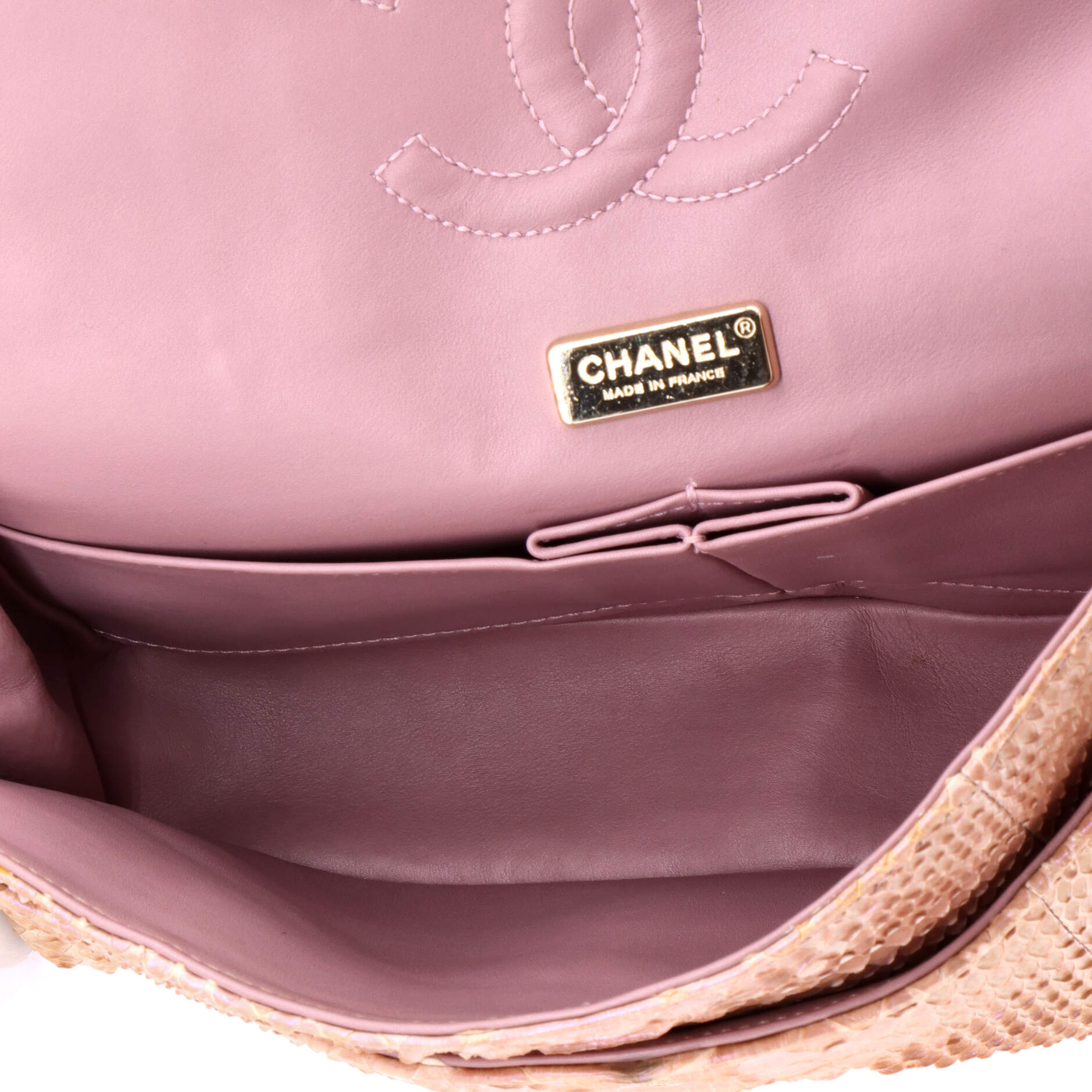 Chanel Classic Double Flap Bag Python Medium