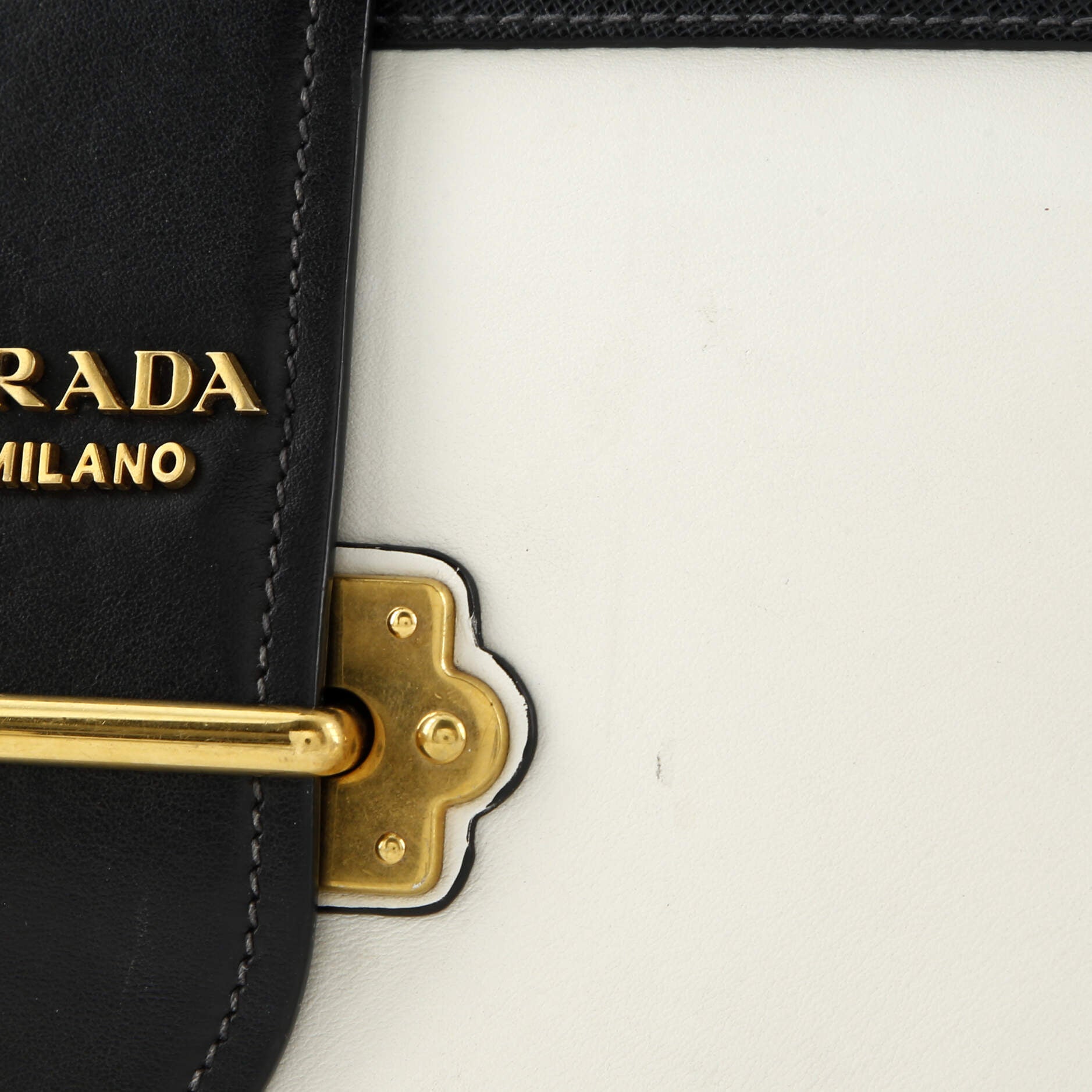 Prada Cahier Crossbody Bag Leather and Saffiano Leather Large