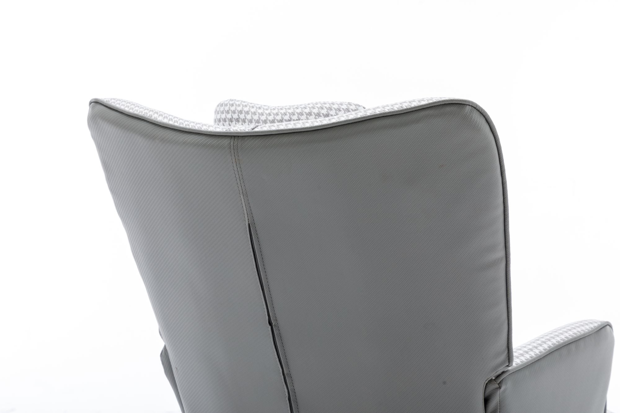 35.5 inch Rocking Chair, Soft Houndstooth Fabric Leather Fabric Rocking Chair for Nursery, Comfy Wingback Glider Rocker with Safe Solid Wood Base for Living Room Bedroom Balcony