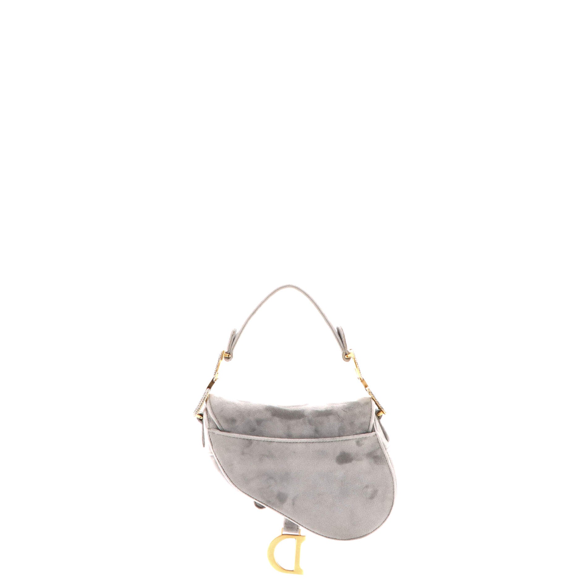 Christian Dior Saddle Handbag Velvet with Crystals Mini