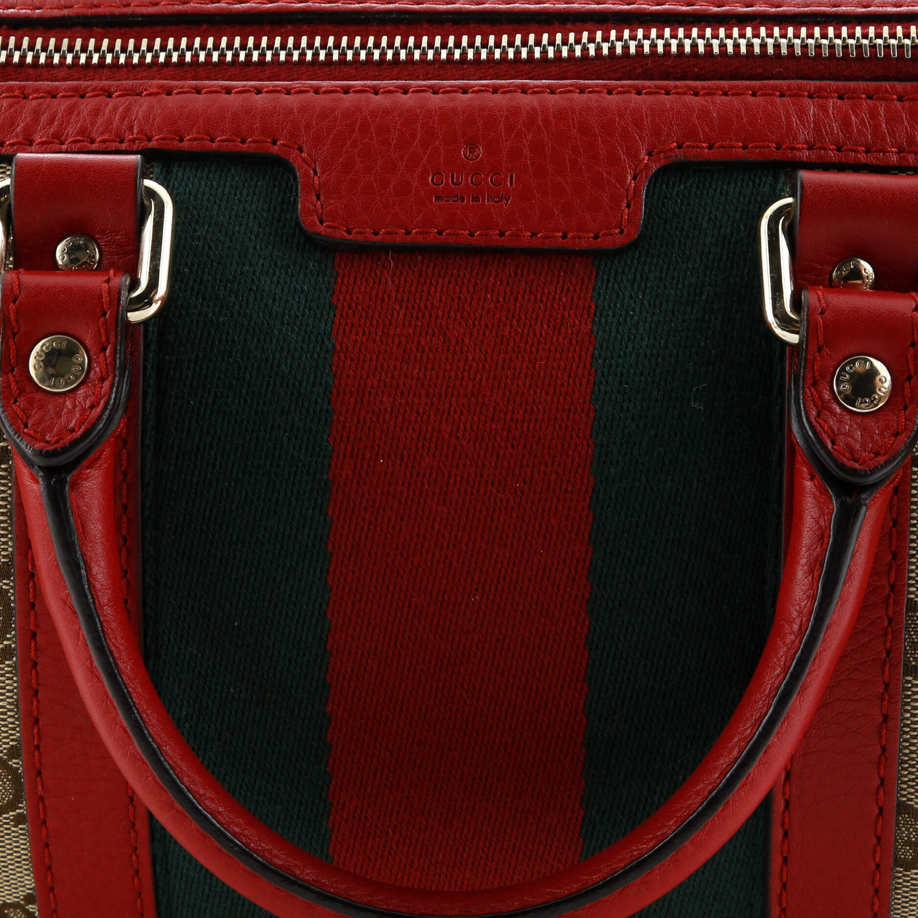 Gucci Vintage Web Boston Bag GG Canvas Medium
