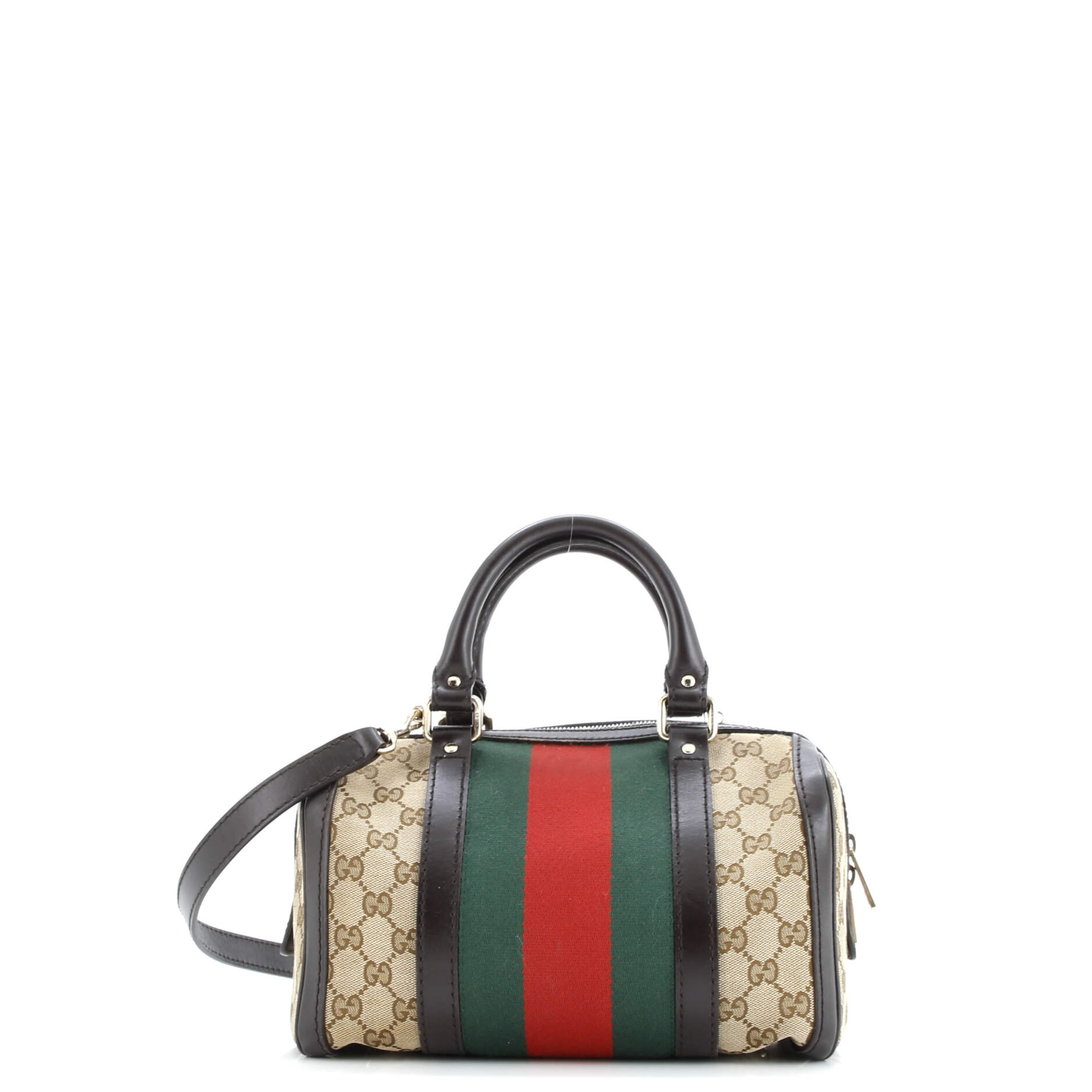 Gucci Vintage Web Boston Bag GG Canvas Small