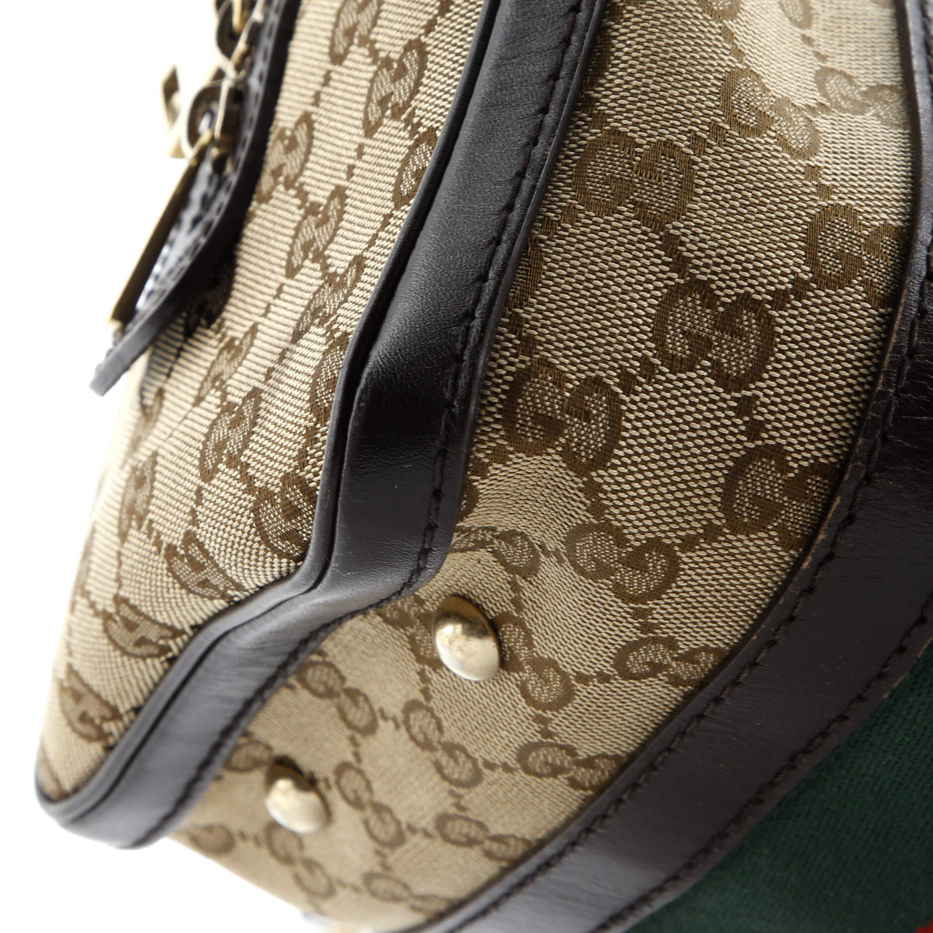 Gucci Vintage Web Boston Bag GG Canvas Small